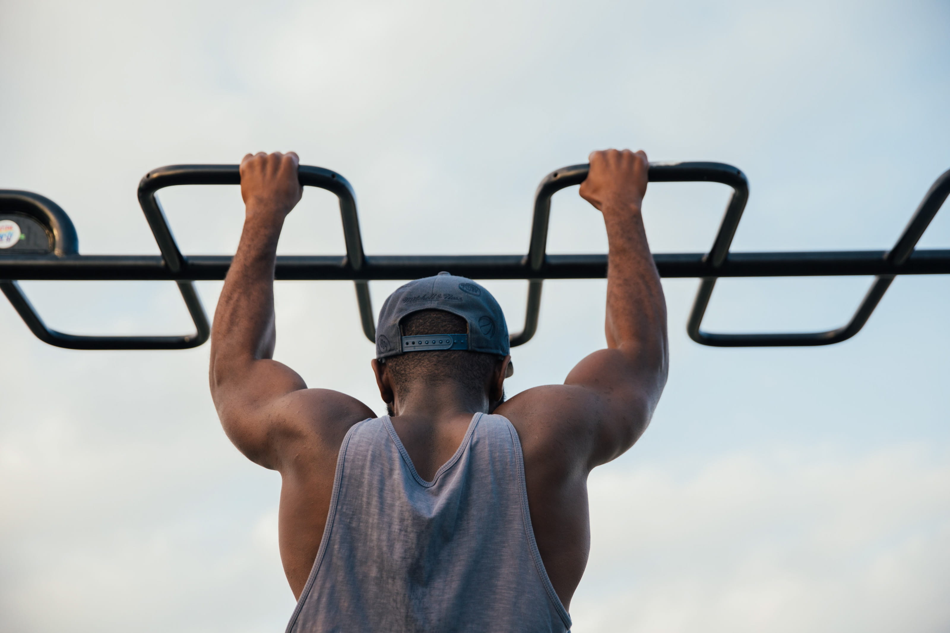 exercise, 2K, chin ups, workout bars, human arm, low angle view, arms raised, african american ethnicity, selective focus, fitness, chin, sports training, HD Wallpaper
