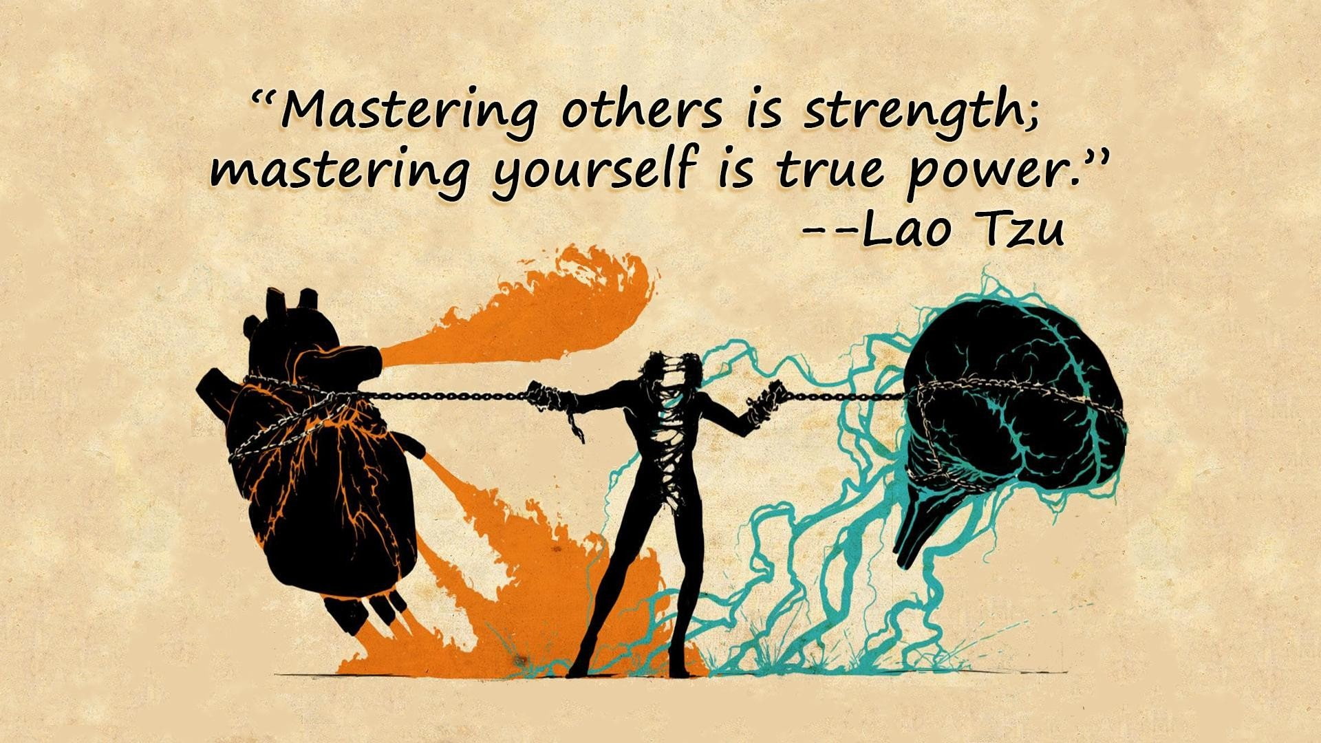 brain, taoism, 1080P, lao, hearts, quotes, chains, tzu, HD Wallpaper
