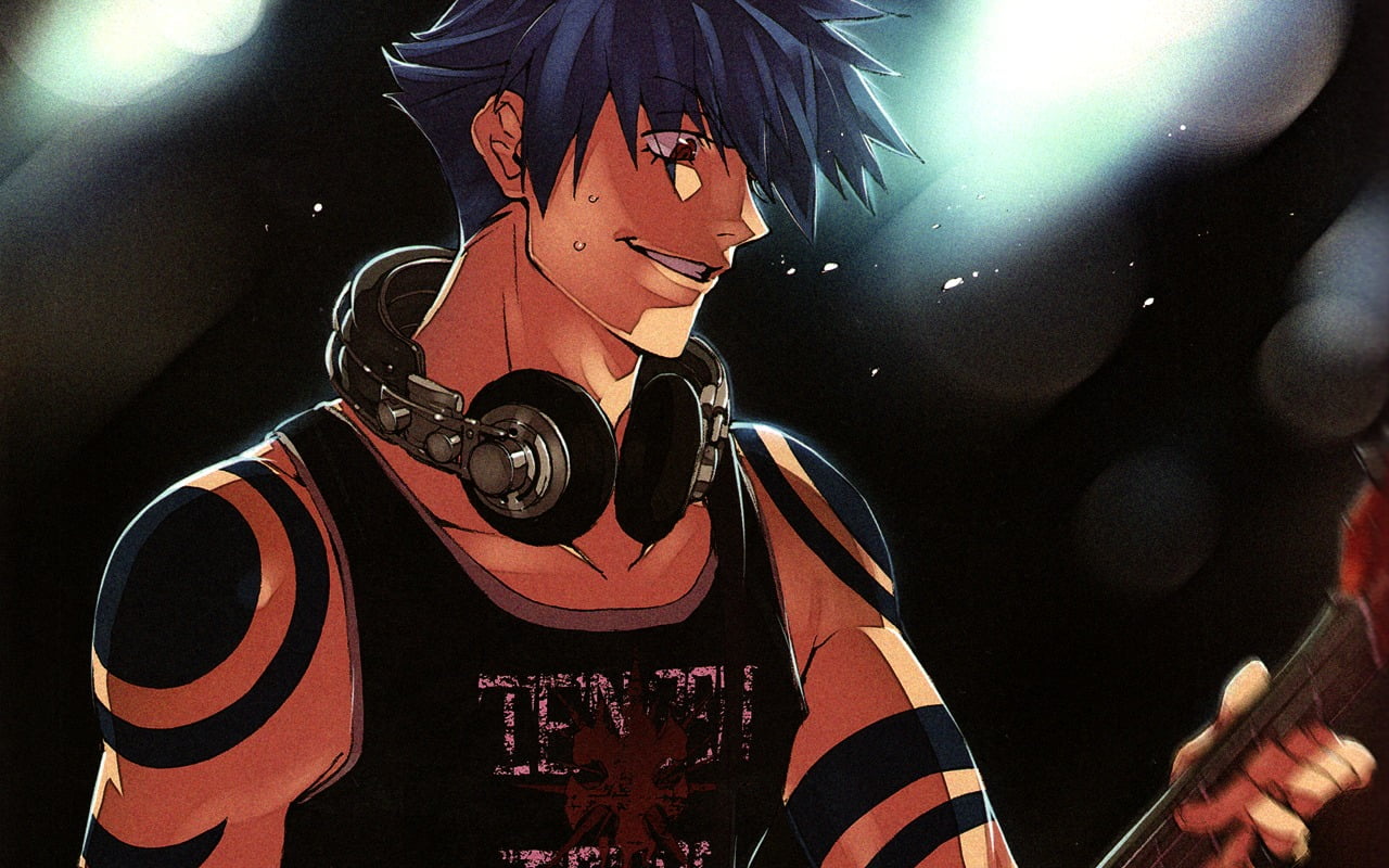character, celebration, haired, arts culture and entertainment, nightlife, Tengen Toppa Gurren Lagann, crowd, skill, blue, night, illuminated, music, musical instrument, HD Wallpaper