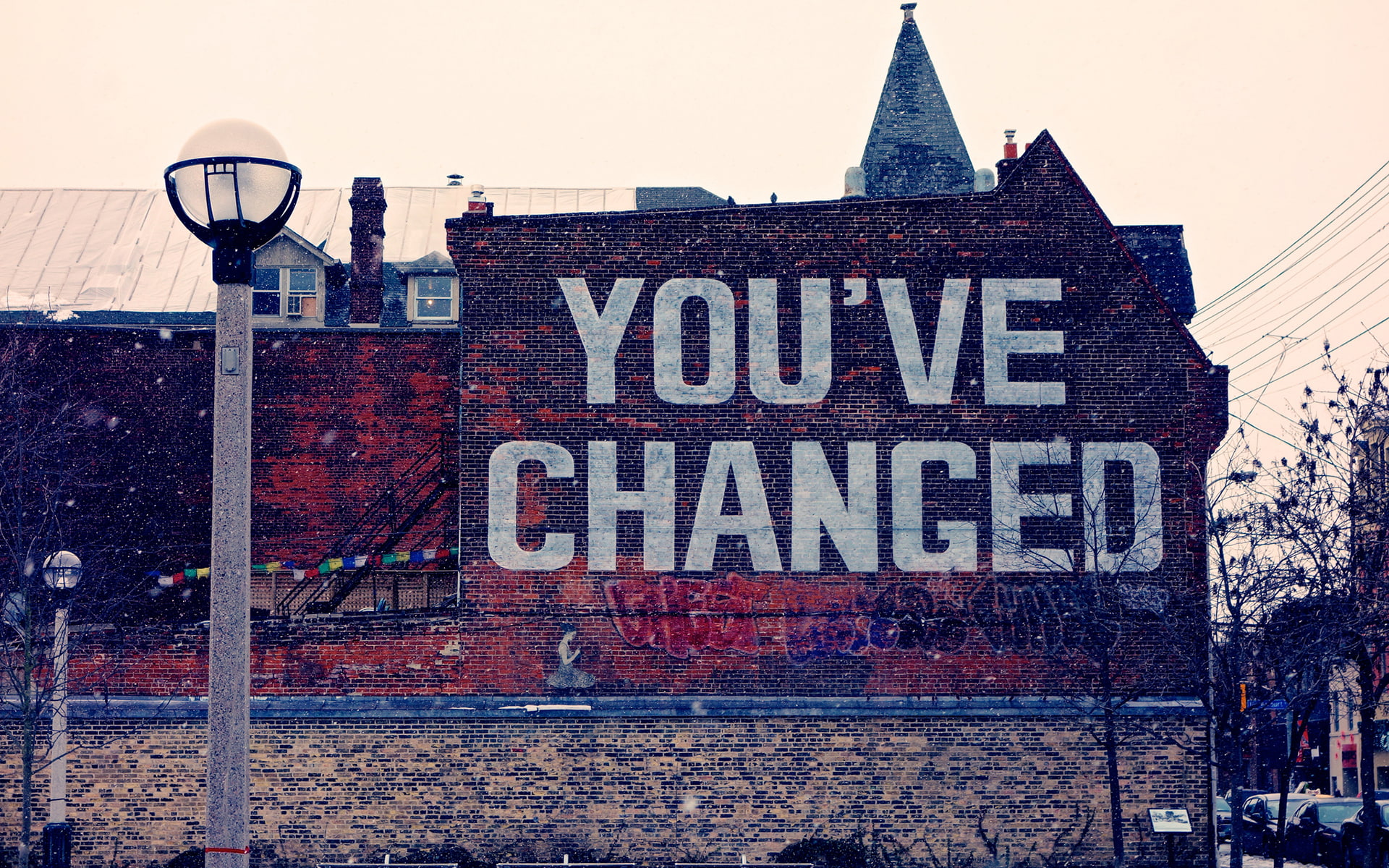 snow, graffiti, winter, changed, 1080P, you 039 ve, HD Wallpaper