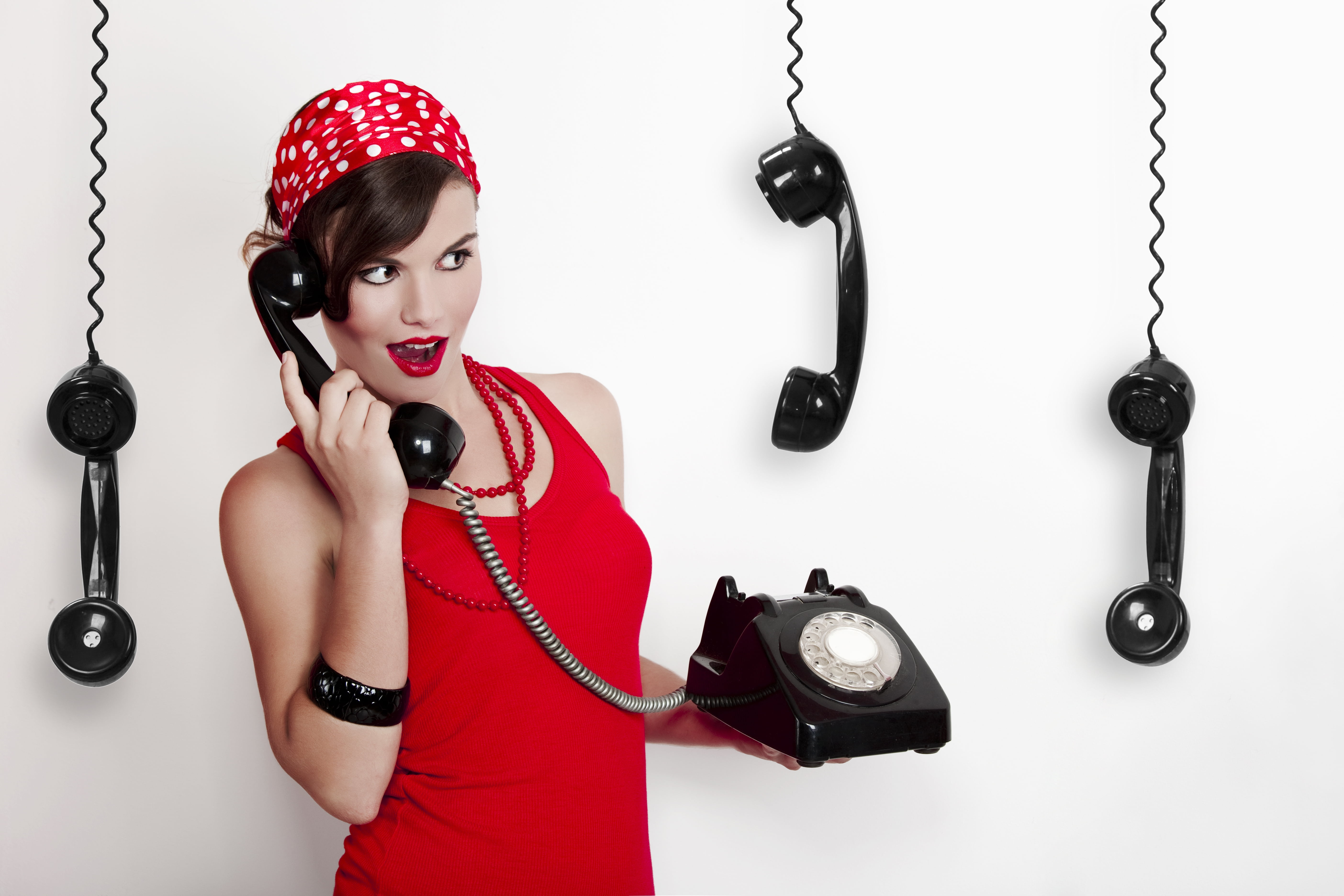 females, technology, landline Phone, customer Service Representative, antique, young Adult, secretary, studio Shot, adult, beautiful woman, phone, retro Styled, HD Wallpaper