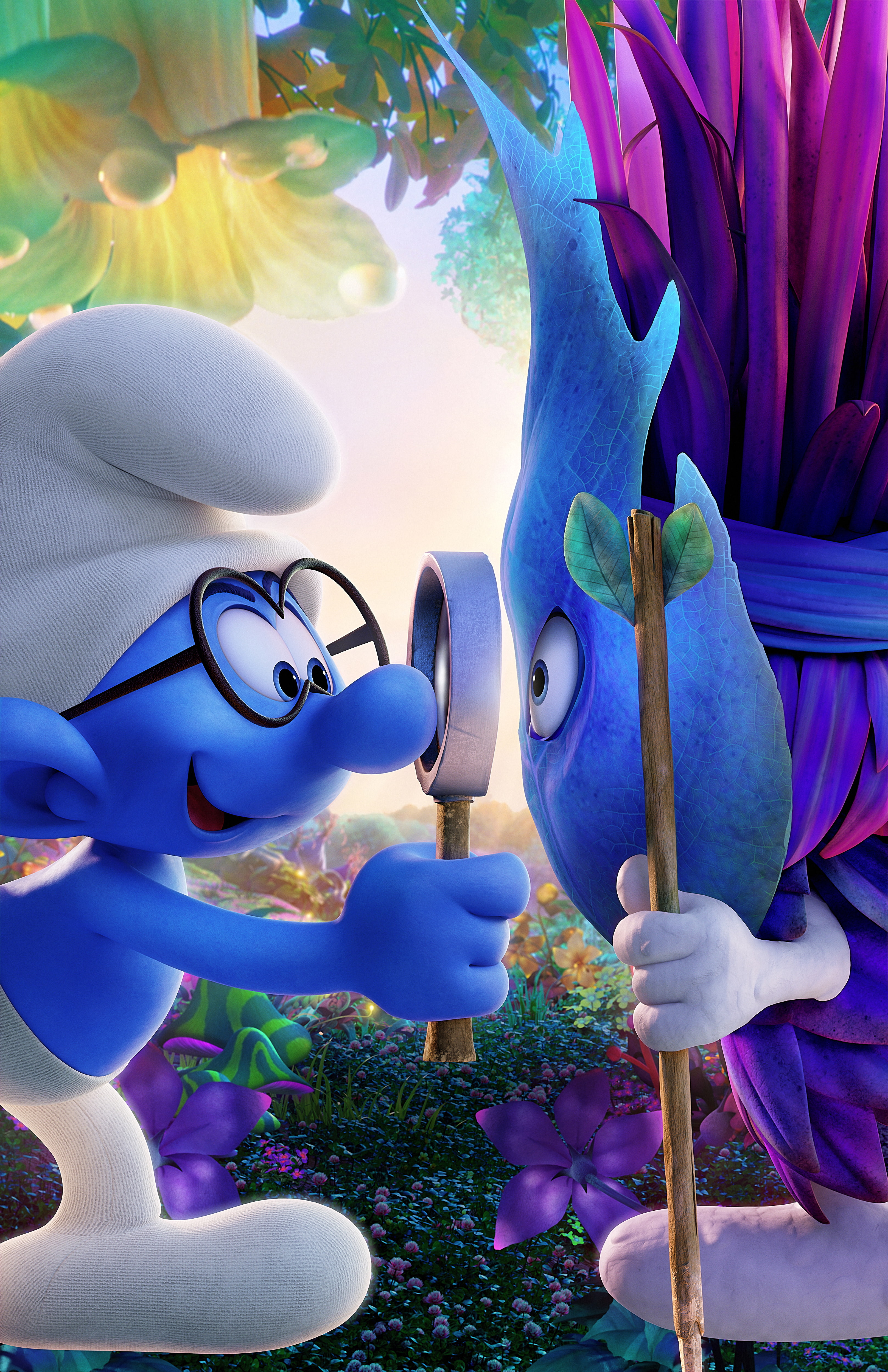 movie, Animation, 2017, smurfs, Brainy Smurf, 4K, Smurfs: The Lost Village, Phone HD Wallpaper