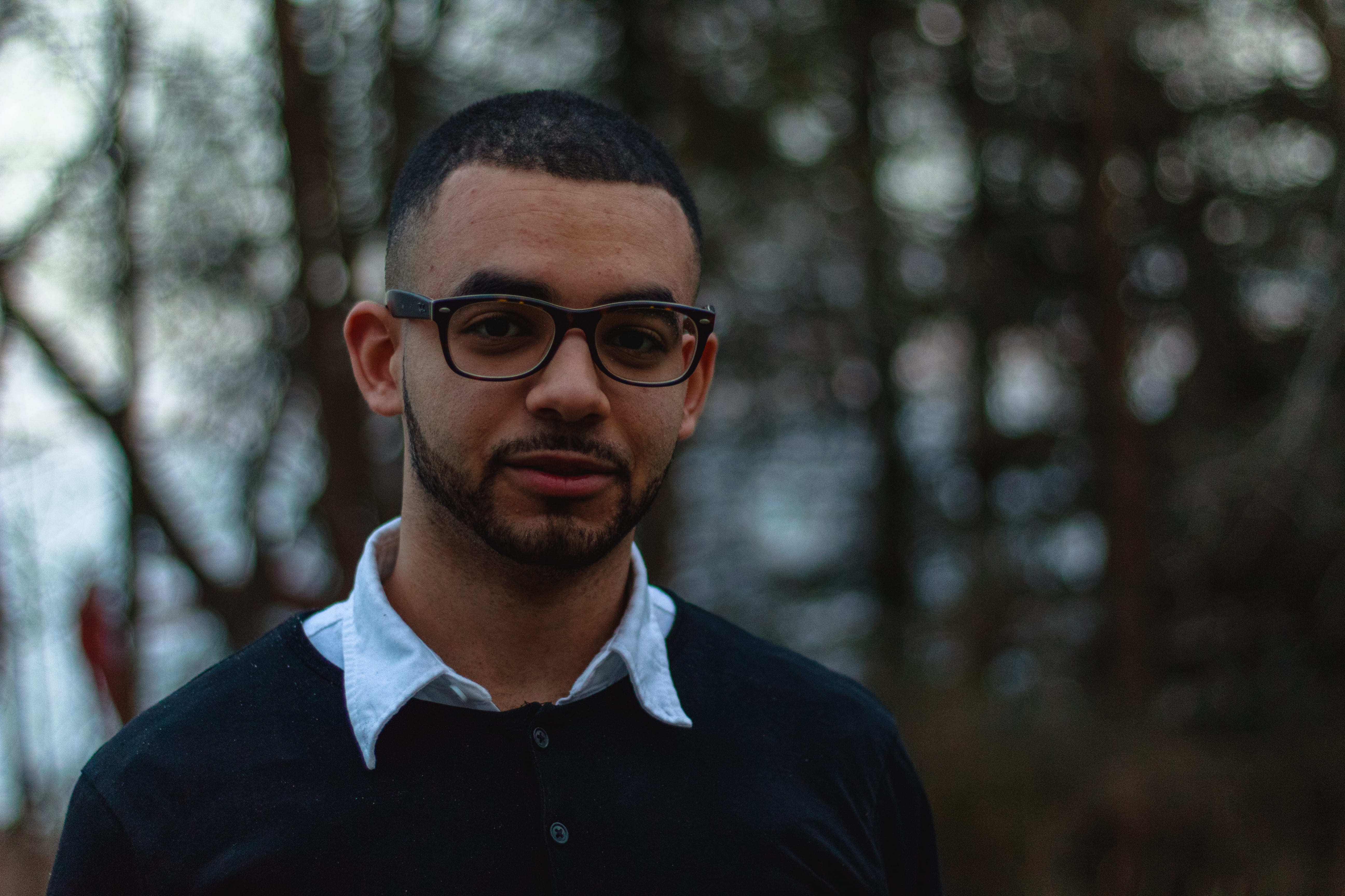 sweeter mans, young adult, tree, focus on foreground, spring, glasses, one person, beautiful people, headshot, man, day, young men, facial hair, beard, HD Wallpaper