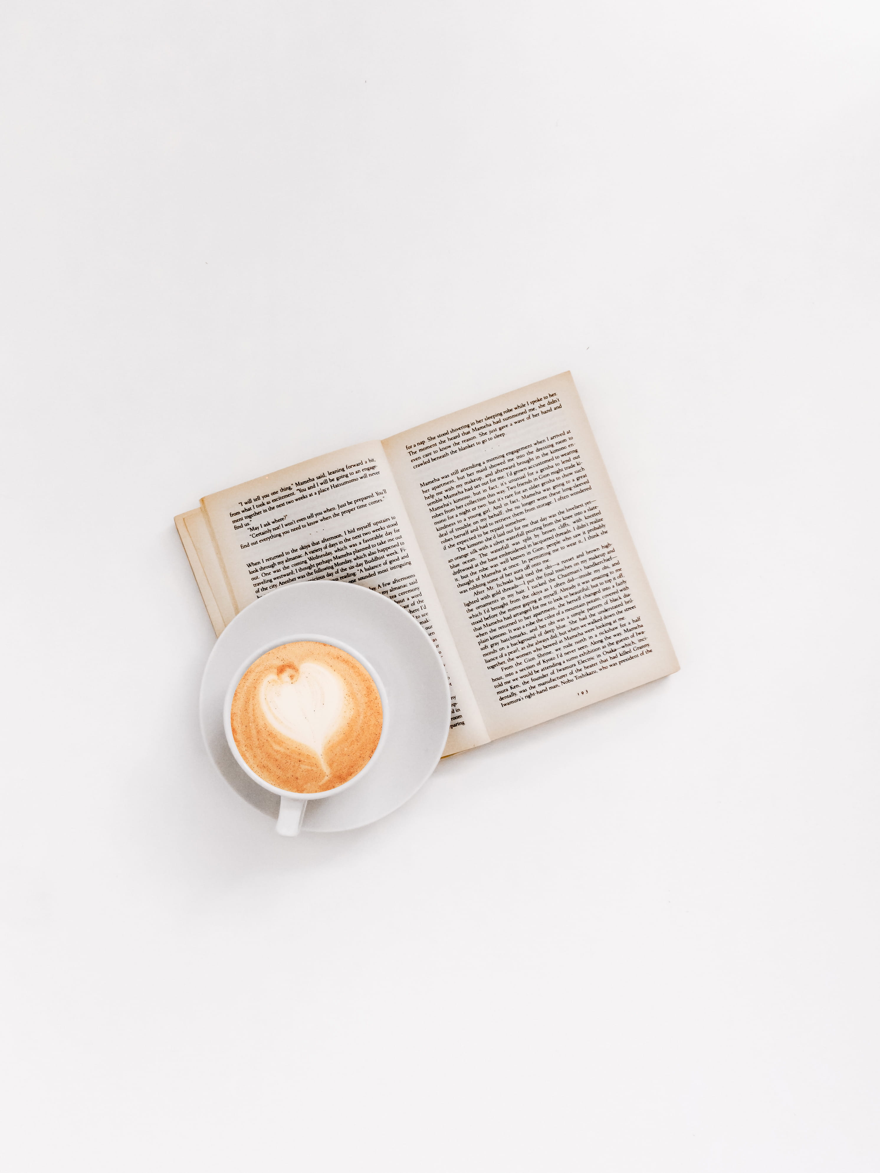 cup, coffee - drink, reading, brown, copy space, glasses, frothy drink, mug, crockery, food and drink, freshness, text, bookworm, label, directly above, Phone HD Wallpaper
