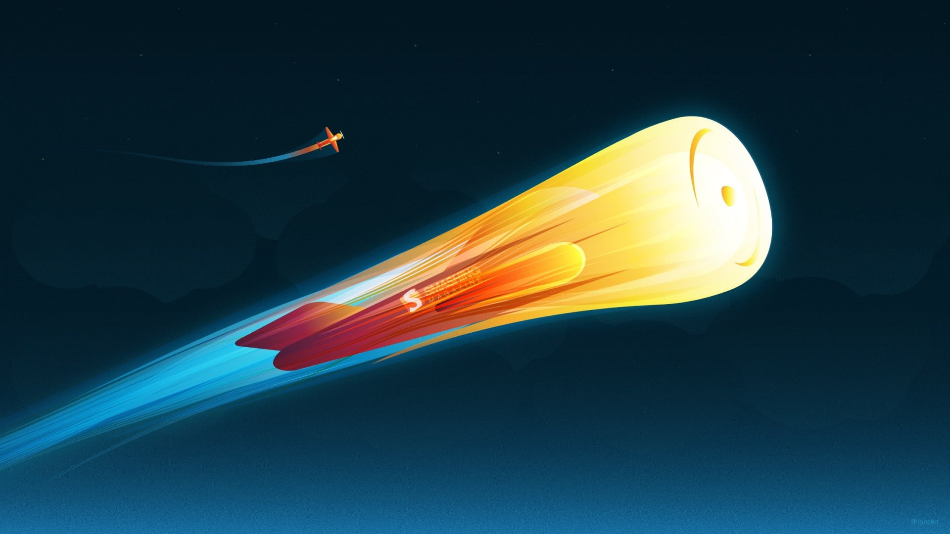 no people, black background, blue background, nature, water, Smashing Magazine, close-up, illustration, colored background, rocket, multi colored, motion, HD Wallpaper