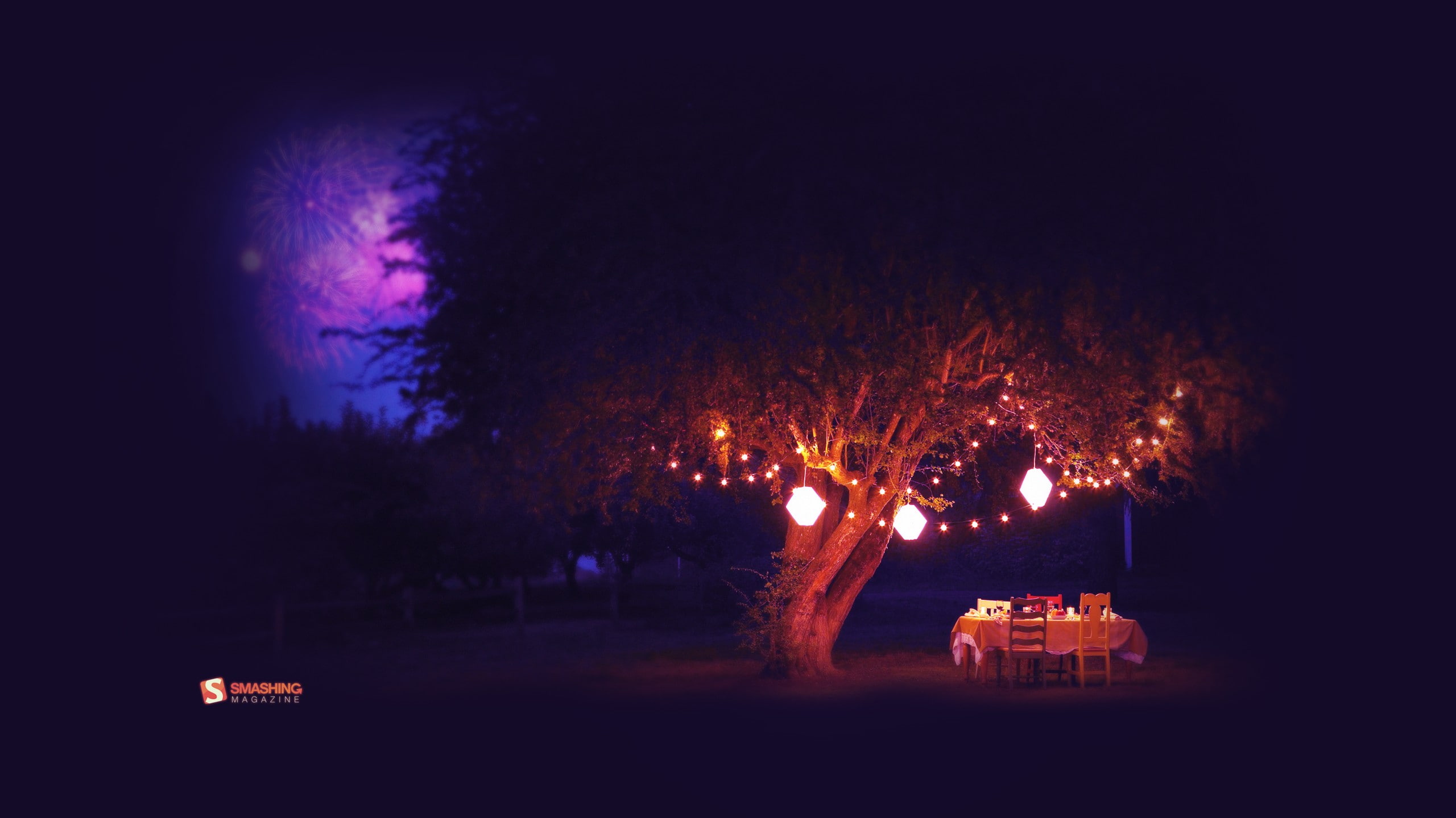 lanterns, smashing, 2K, night, magazine, landscapes, tables, season, summer, HD Wallpaper