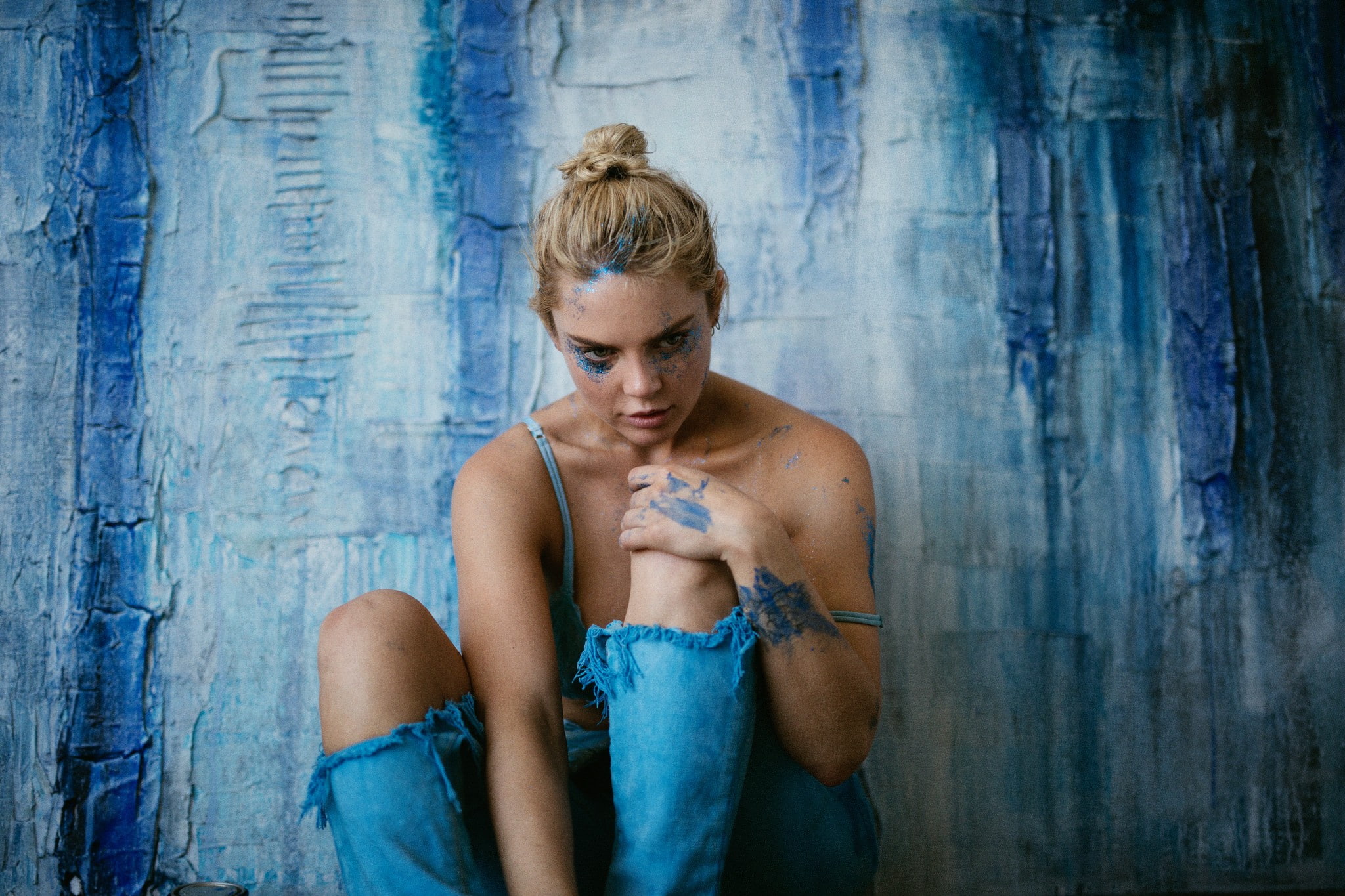 women, 1080P, ripped clothes, model, HD Wallpaper
