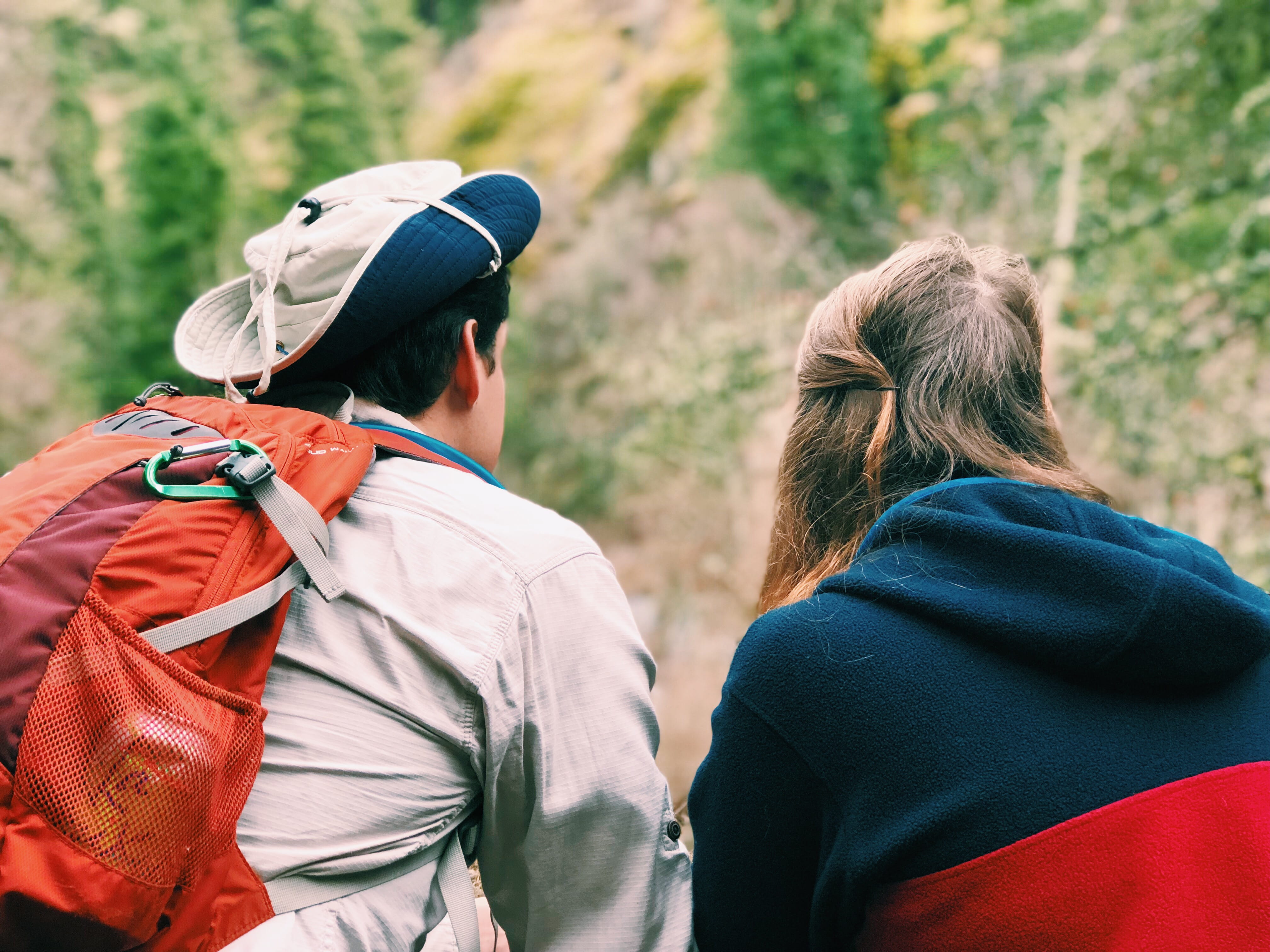 people, adult, adventure, united states, land, backpack, family, waist up, lifestyles, harris park, forest, trails, roadtrip, couple - relationship, outdoors, HD Wallpaper