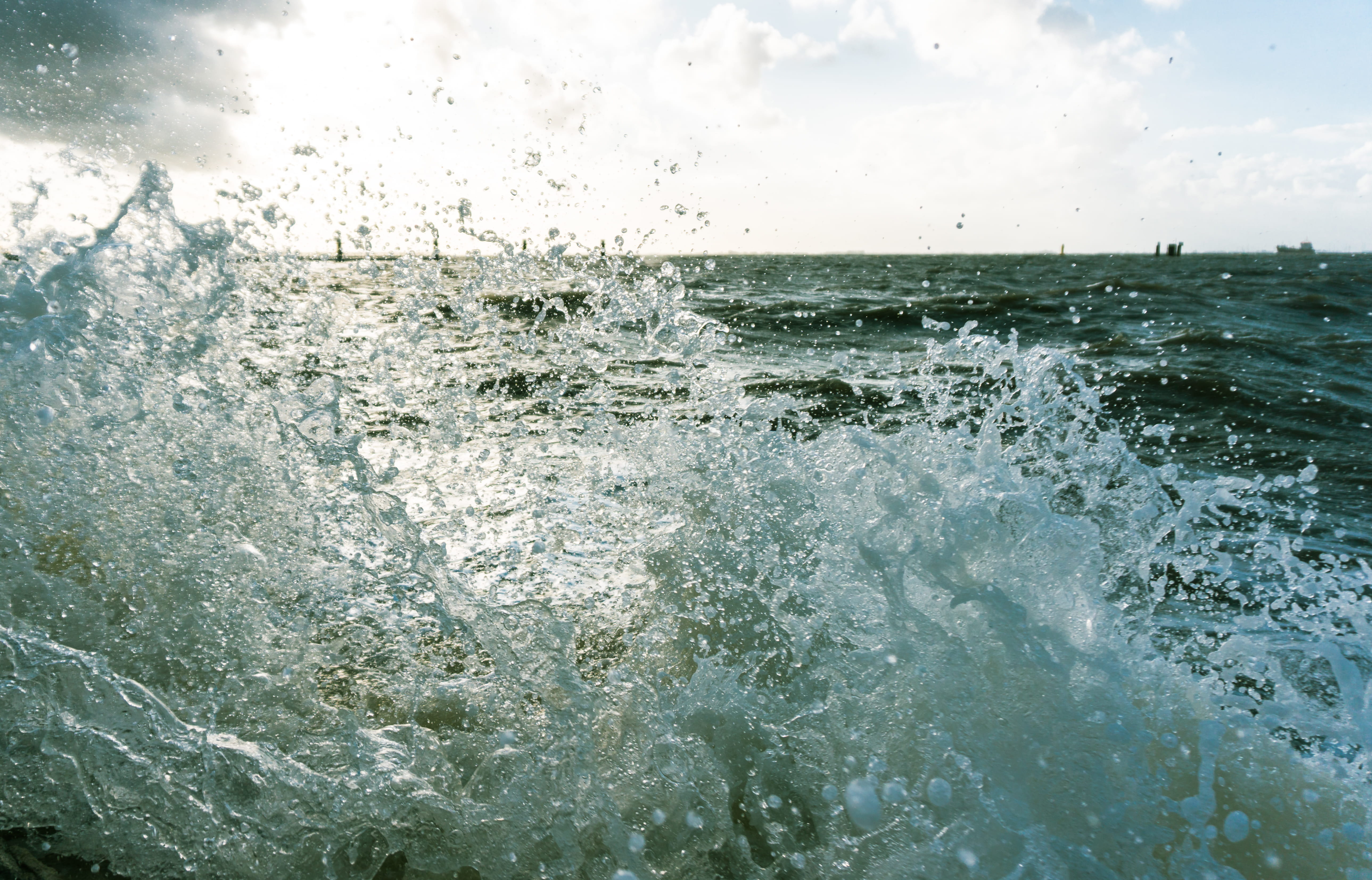 beauty in nature, water, wellen, power in nature, emden, ostfriesland, sea, germany, storm, 5K, waterfront, motion, power, sport, no people, northsee, HD Wallpaper