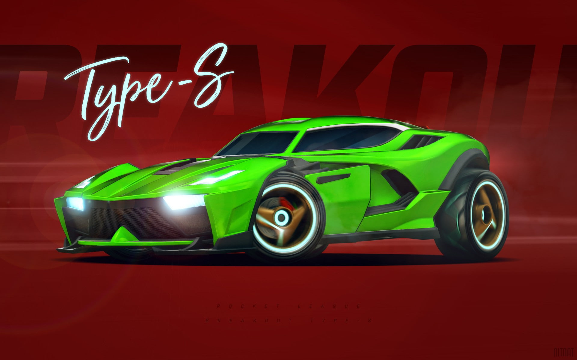 Breakout Type-S, wealth, red, night, shiny, no people, text, racecar, clean, mode of transportation, Rocket League, video games, convertible, communication, HD Wallpaper