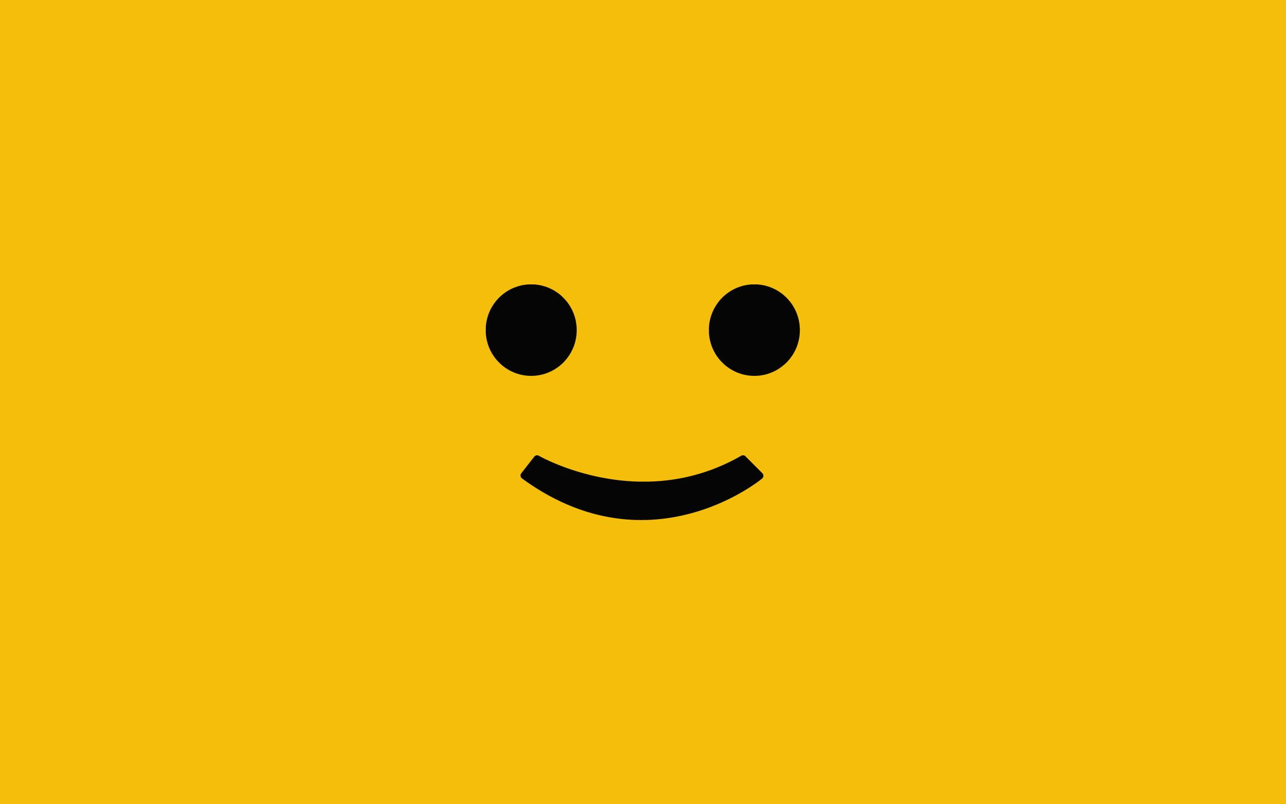 face, yellow, yellow background, 2K, smile, background, HD Wallpaper