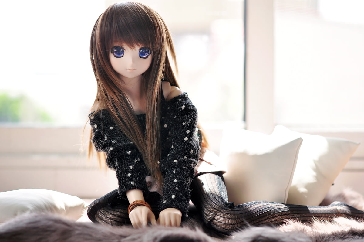 people, beautiful, throw, bed, volks, pillows, dd, dressed, sofa, Dollfie, indoors, laptop, Anime, bjd, 480P, doll, black, lifestyles, near, two, women, HD Wallpaper