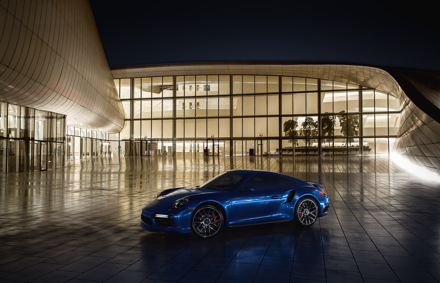 land vehicle, built structure, building exterior, building, city, wealth, blue, car, illuminated, motor vehicle, architecture, mode of transportation, 720P, HD Wallpaper