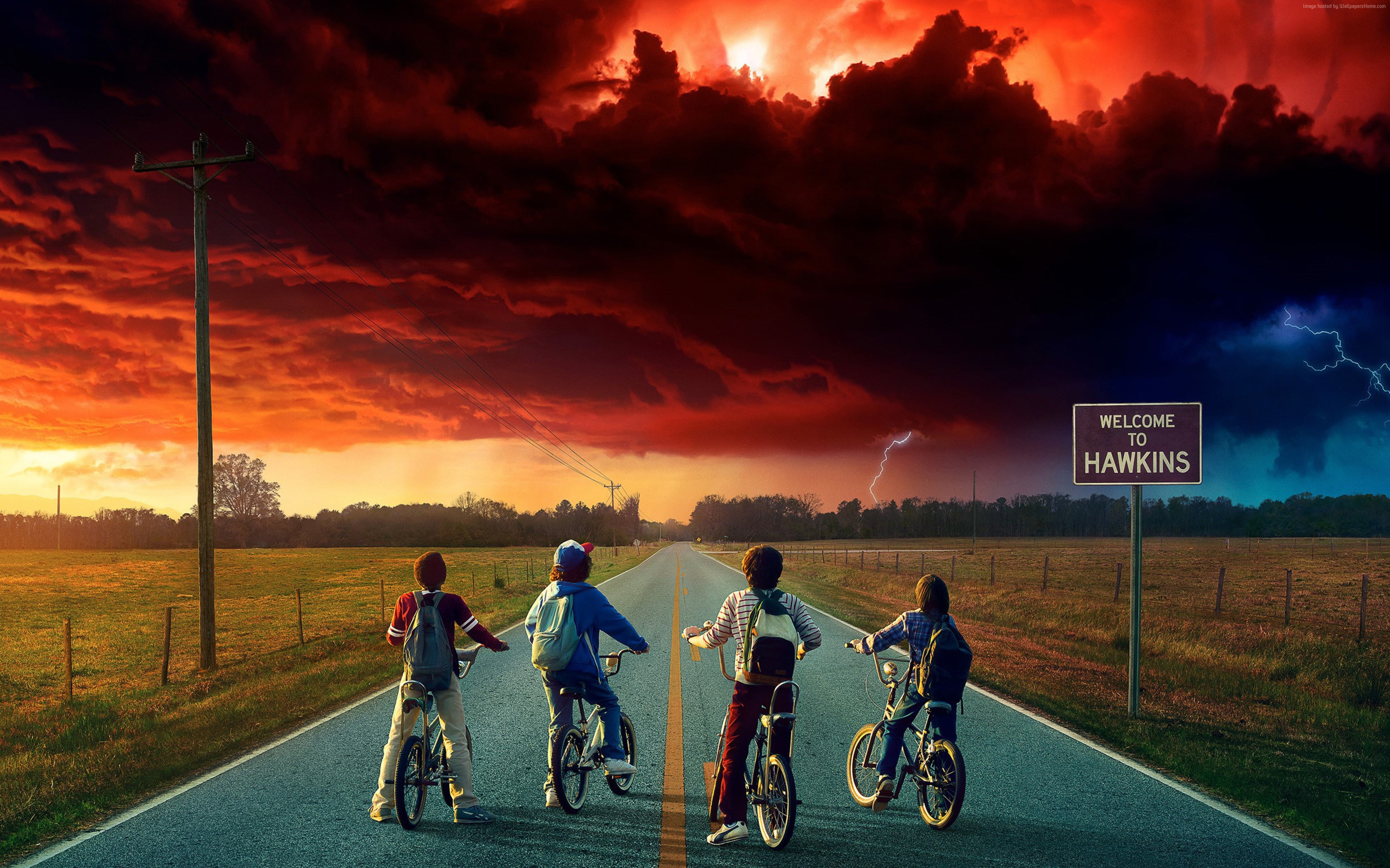 transportation, TV Series, child, road sign, leisure activity, cloud - sky, people, nature, women, 4K, men, sky, group of people, communication, sign, season 2, HD Wallpaper