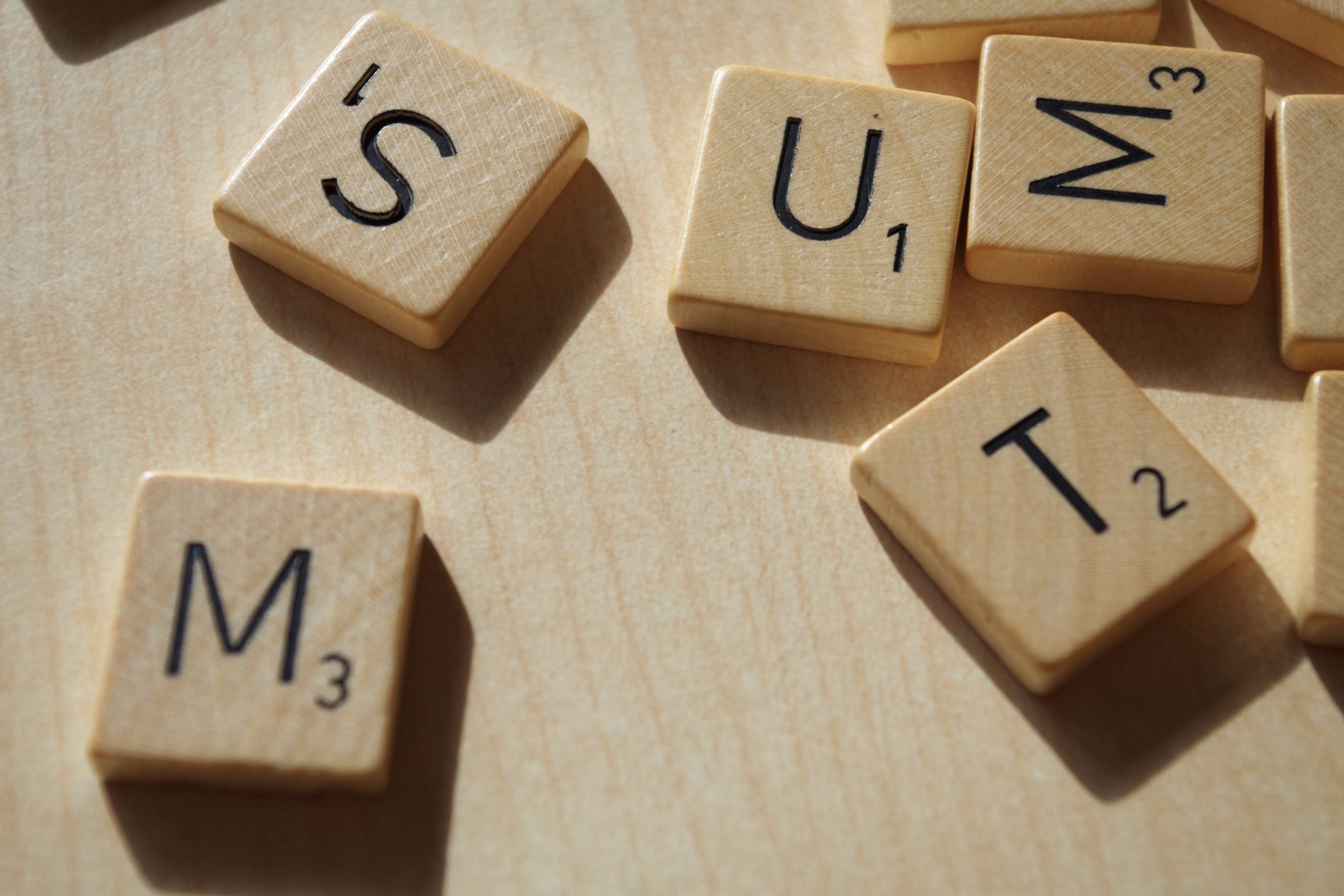 no people, indoors, 4K, puzzle, capital letter, number, direction, tiles, close-up, wood - material, random, shadow, game, pieces, text, still life, leisure games, HD Wallpaper
