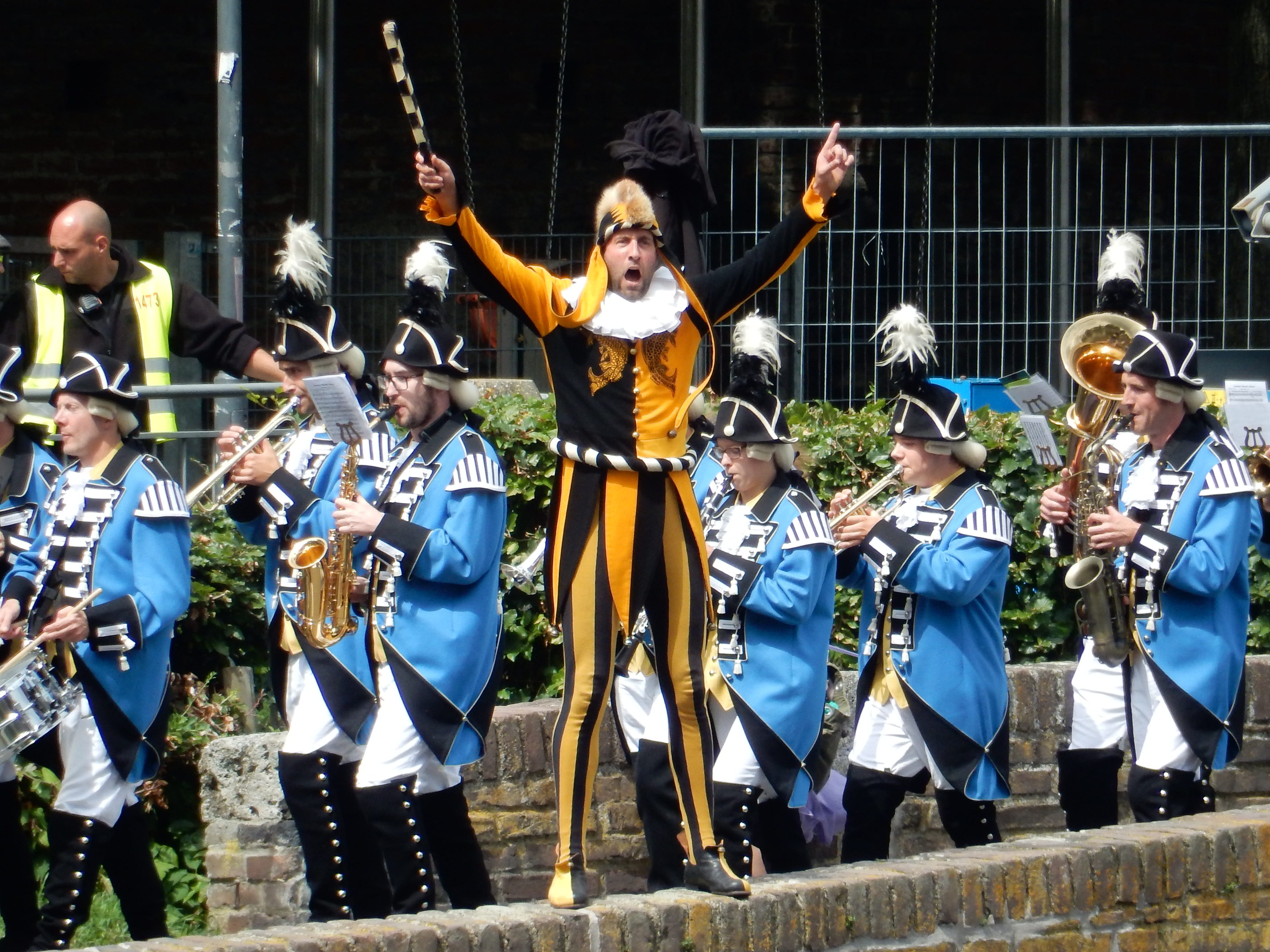 jester, celebration, move, swearing week, musician, fool, marching, brass band, standing, schalk, performance, men, bridge, pageant, teenager, fischerstechen, HD Wallpaper