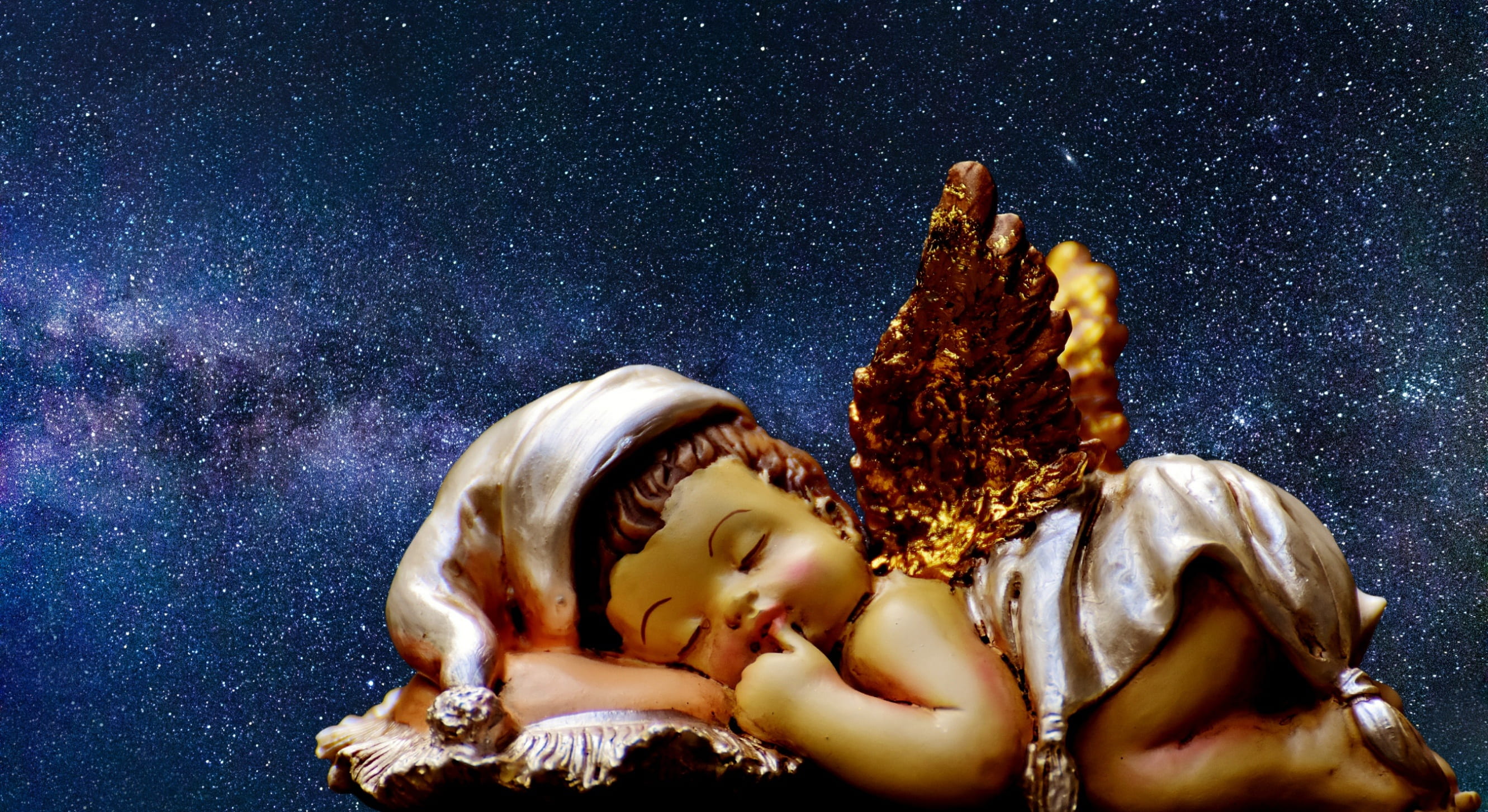 human representation, statue, outdoors, star - space, heavenly, guardian angel, solemnly, wing, cute, astronomy, angel figure, space, christmas, belief, HD Wallpaper