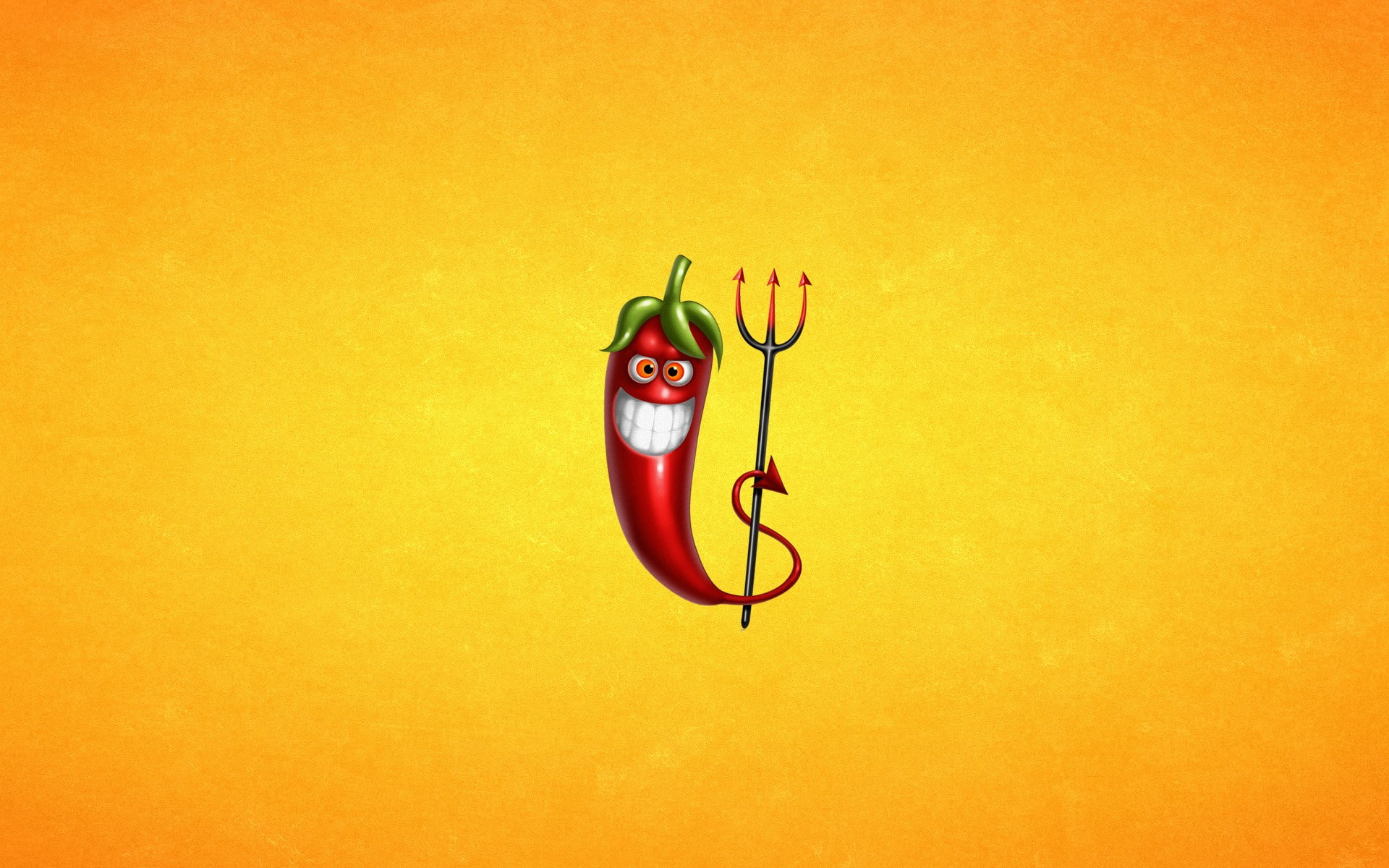 Yellow Background, high angle view, close-up, humor, indoors, listening, still life, creativity, devils, communication, security, Chilli Peppers, yellow, HD Wallpaper