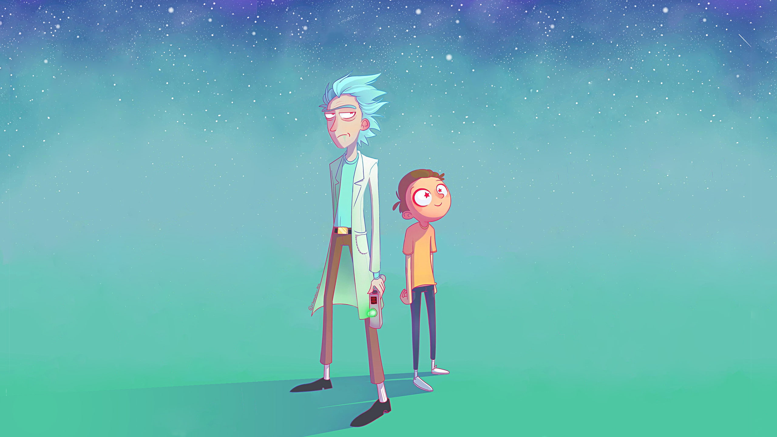 artwork, 2K, Morty Smith, Rick Sanchez, fan art, Rick and Morty, HD Wallpaper