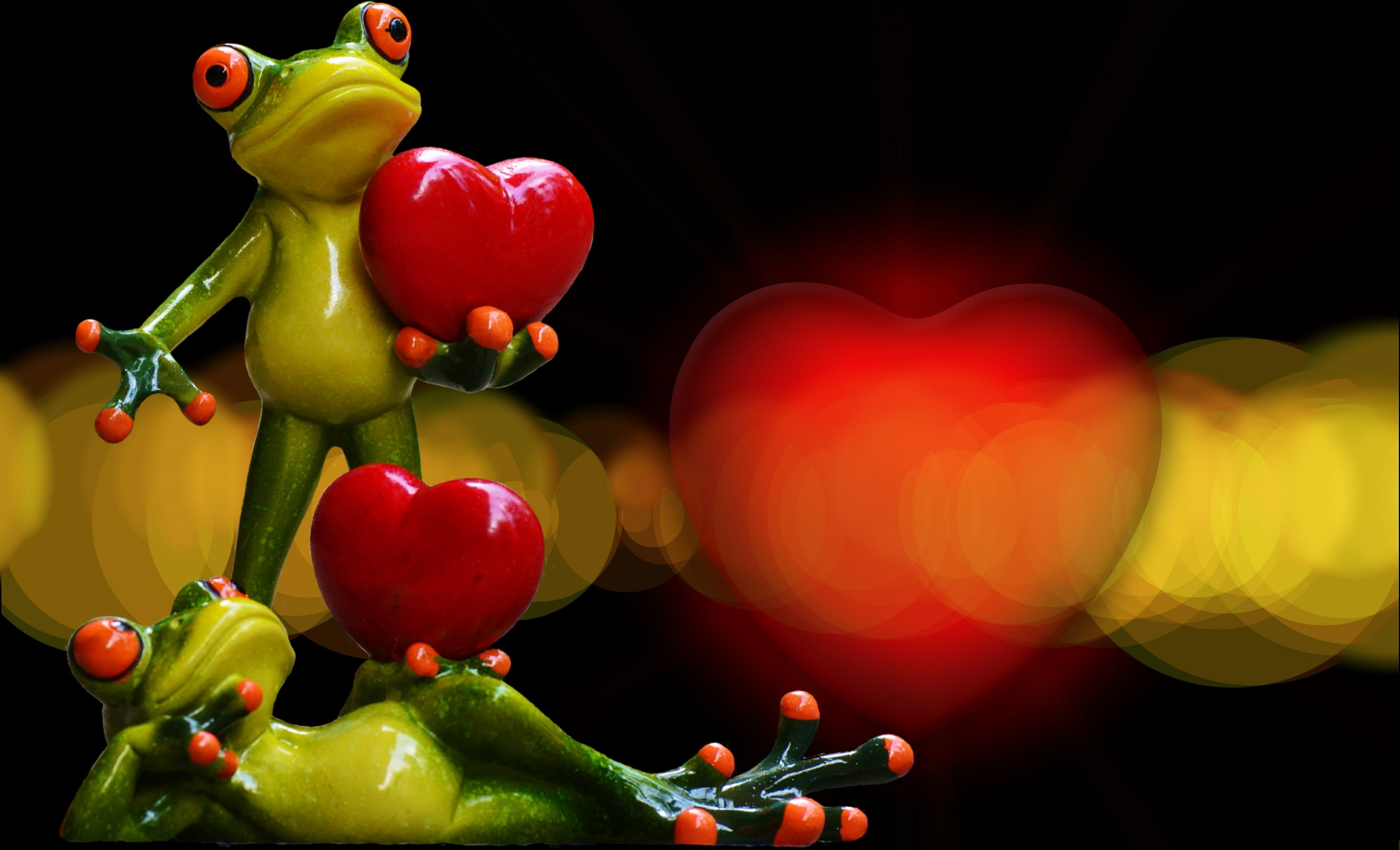 healthy eating, fruit, valentines day, green color, promise, ripe, black background, connection, together, freshness, tender, vegetable, green, cute, still life, HD Wallpaper