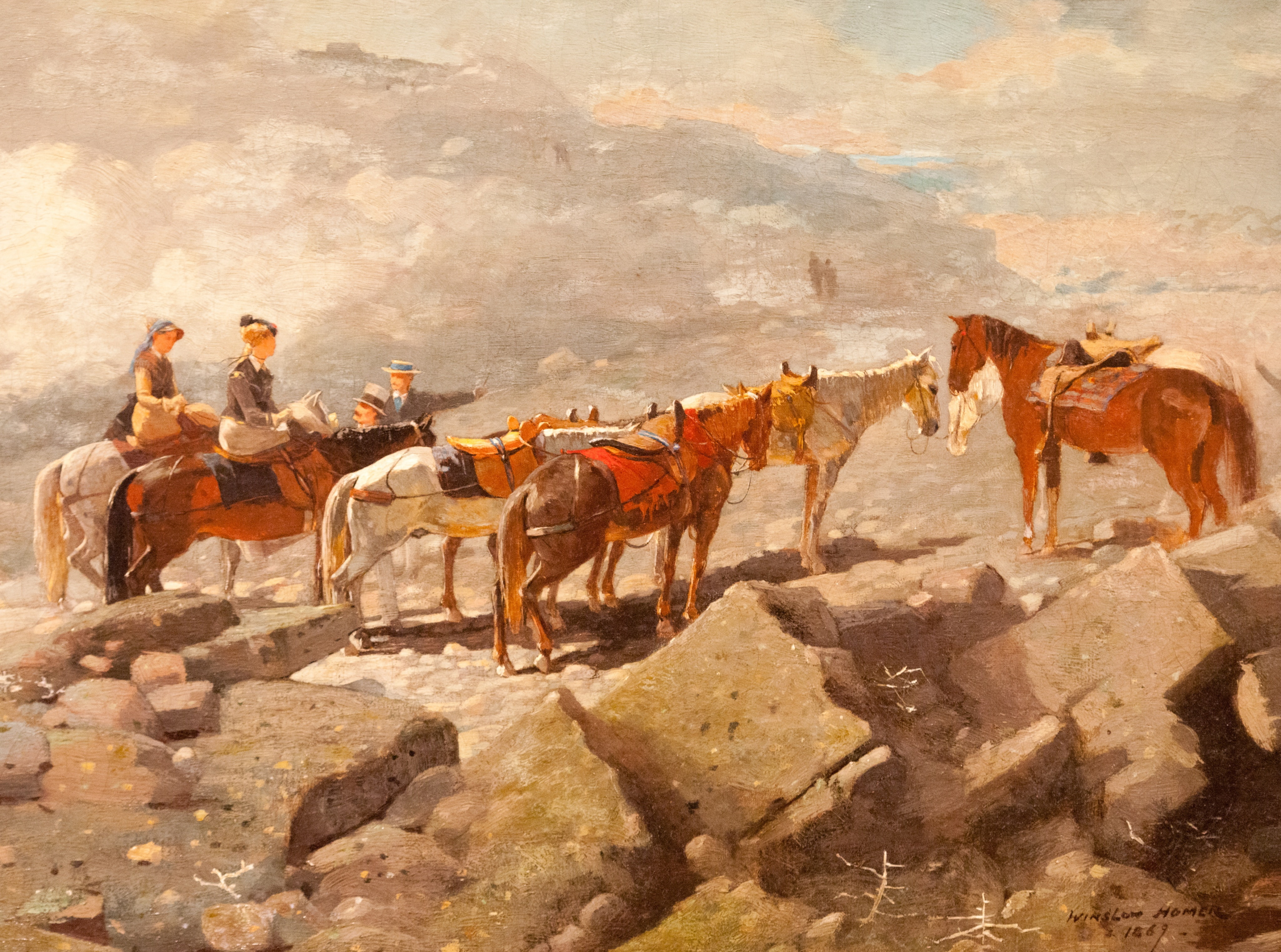 outdoors, brown, pets, Drawings, illinois, tell, 4K, Winslow Homer, medium group of animals, New Hampshire, Windy City, riding, Artistic, Art Institute Chicago, HD Wallpaper