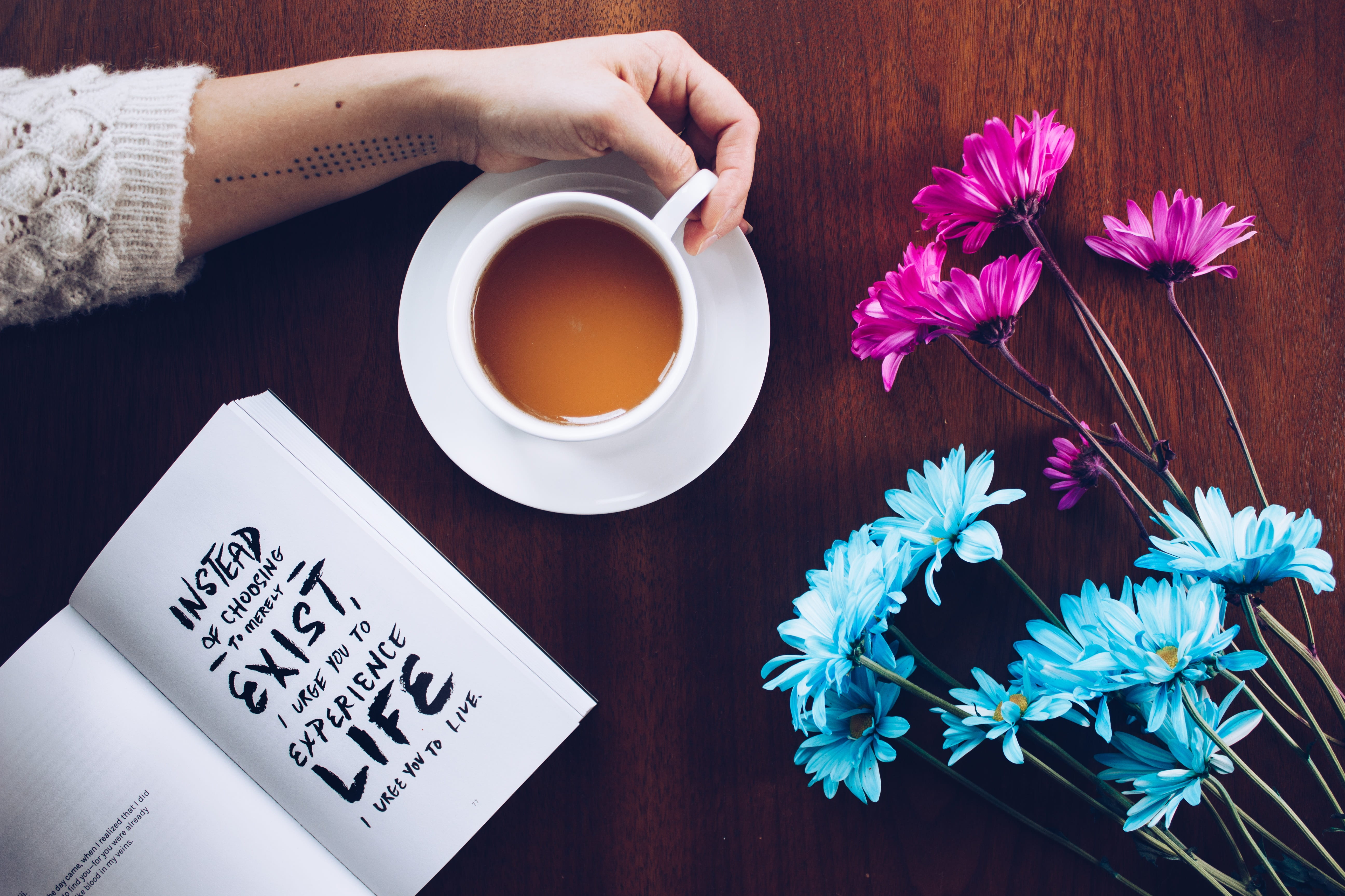 near, nature, paper, book, business, plant, indoors, floral, desk, wood, read, tea cup, drink, vintage, refreshment, lace, daisy, food and drink, cup, tea - hot drink, HD Wallpaper