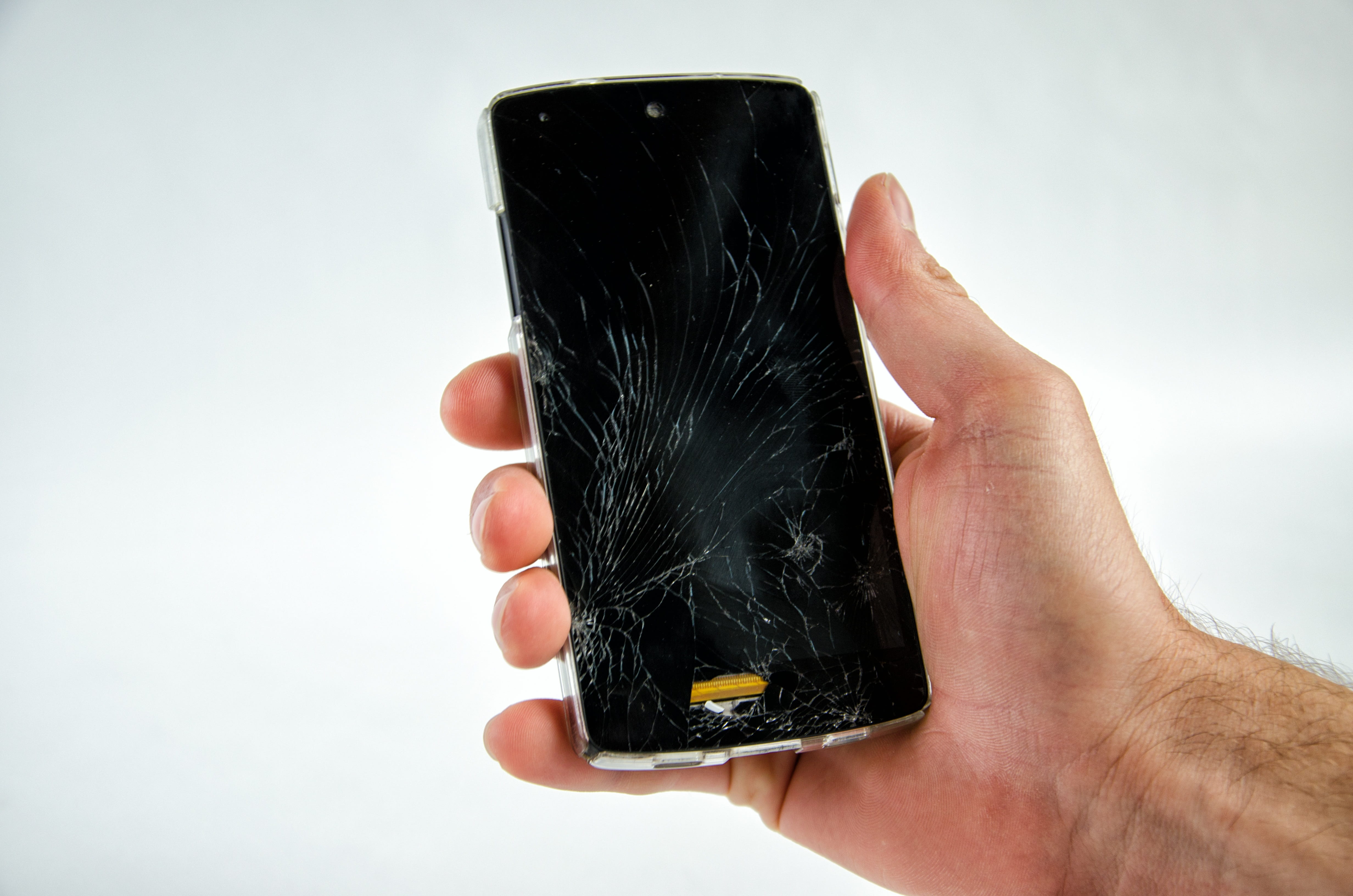 accident, mobile device, cellphone, portable information device, body part, close-up, bad luck, smartphone, mishap, indoors, misfortune, black, displaying, HD Wallpaper