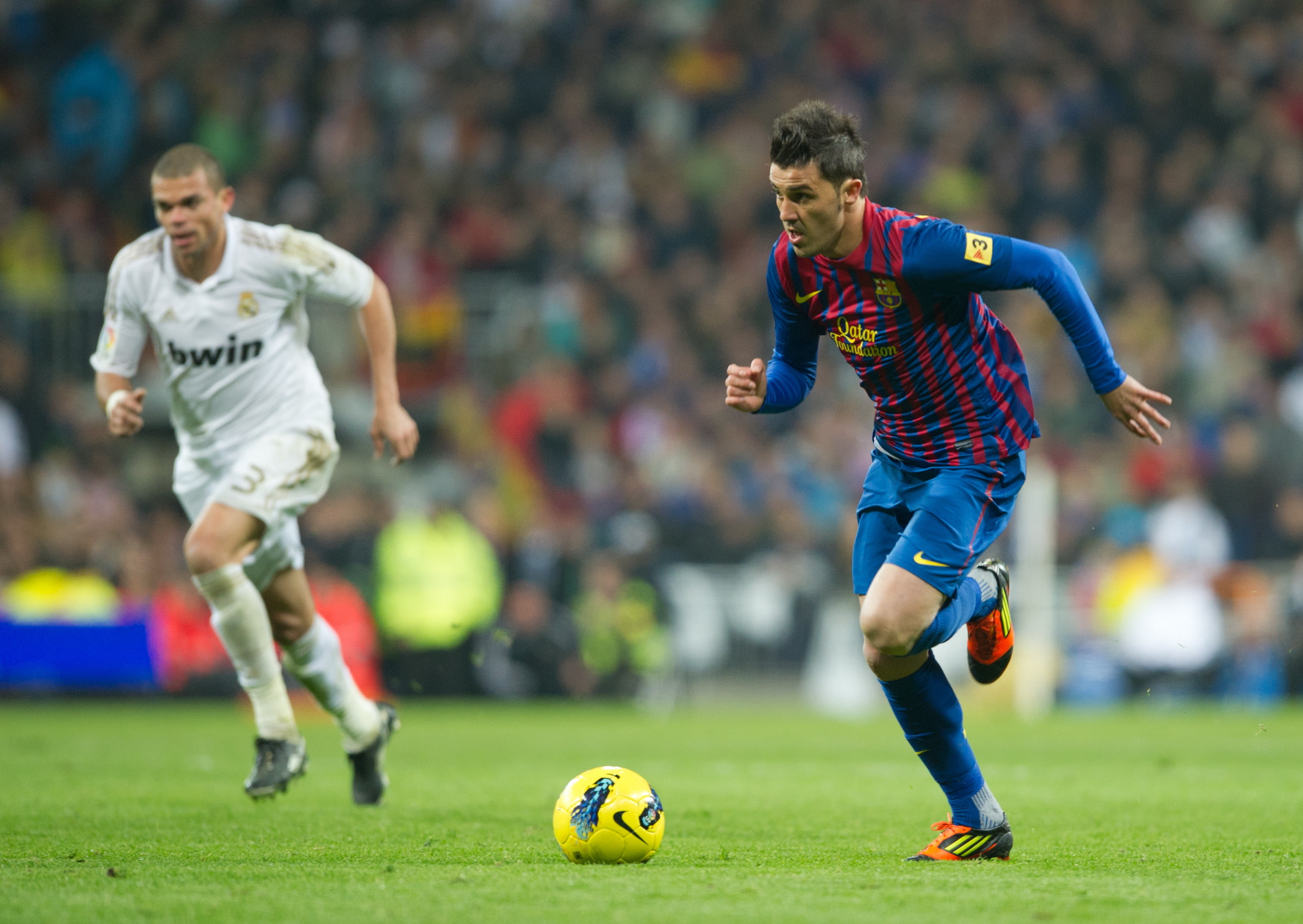 pepe, villa, 2K, real leopard, real madrid vs barselona 2011-2012, football, HD Wallpaper