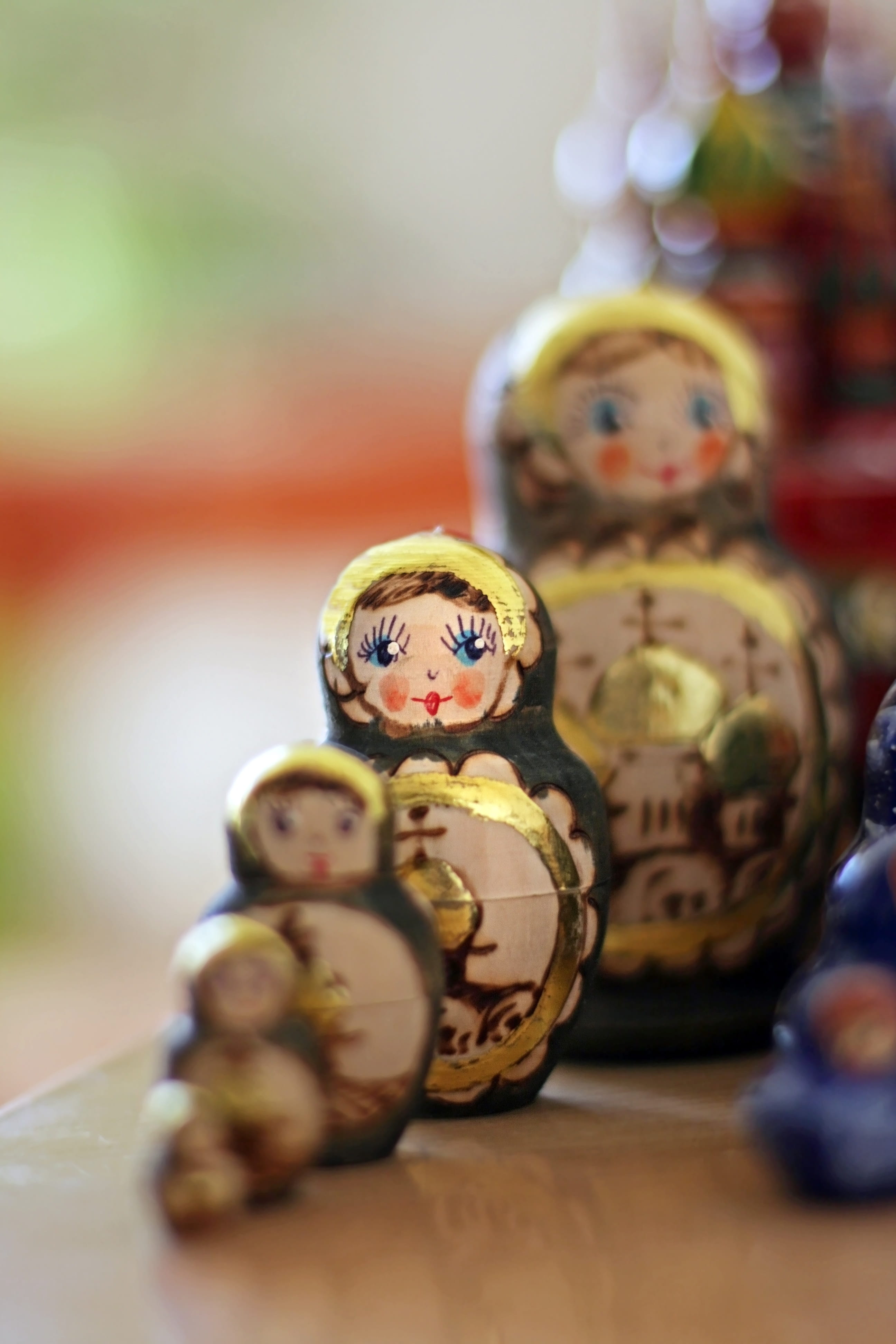 art and craft, folk, matreshka, doll, traditional, small, culture, still life, figurine, decorative, craft, indoors, woman, decoration, shallow dof, figure, Phone HD Wallpaper