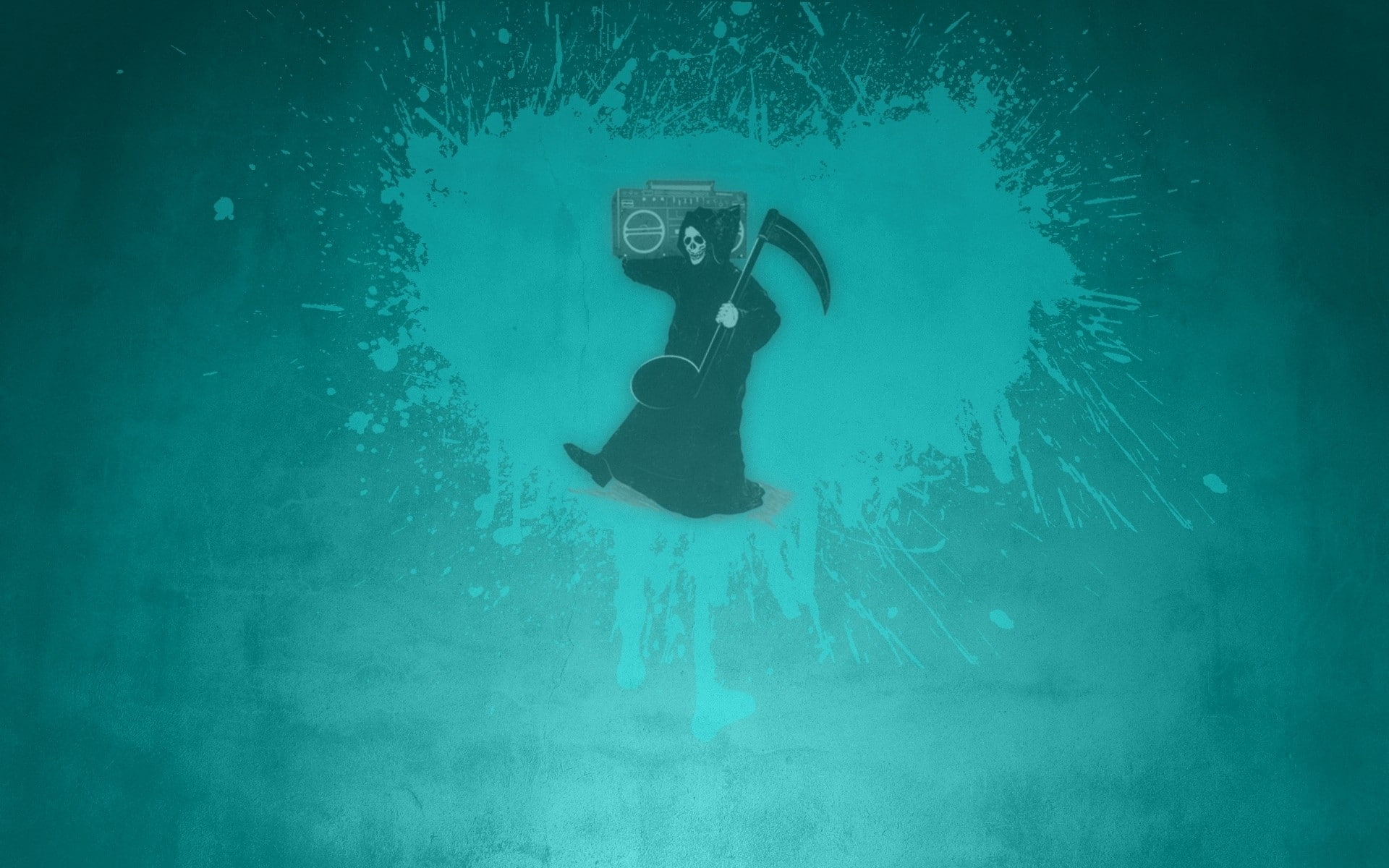 reaper, hd, music, Death, box, notes, grim, 1080P, boom, Blue, anime, note, funny, minimalistic, x, art, HD Wallpaper