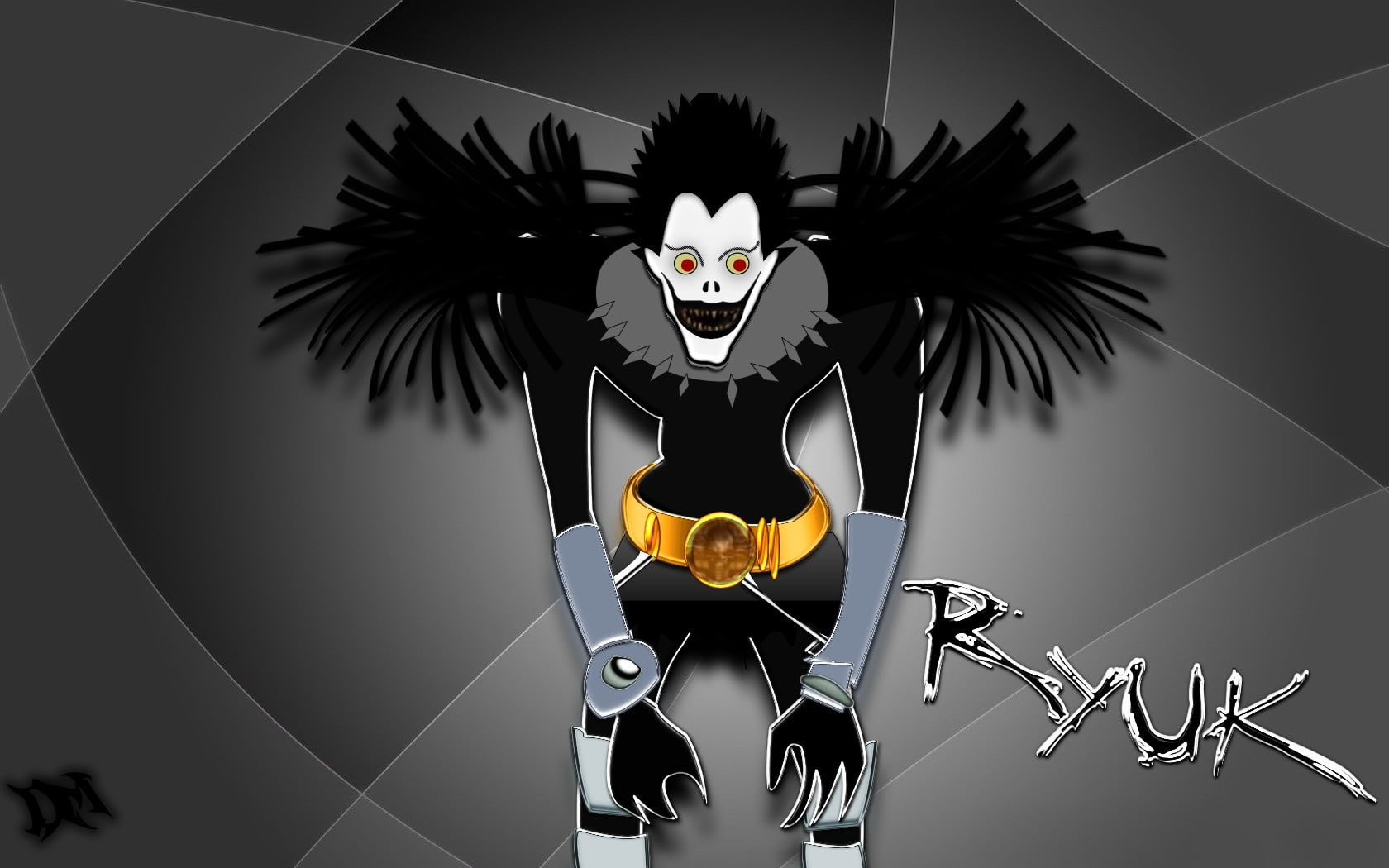 720P, death note, ryuk, x, anime, death, hd, grey, dark, black, Light, note, art, HD Wallpaper