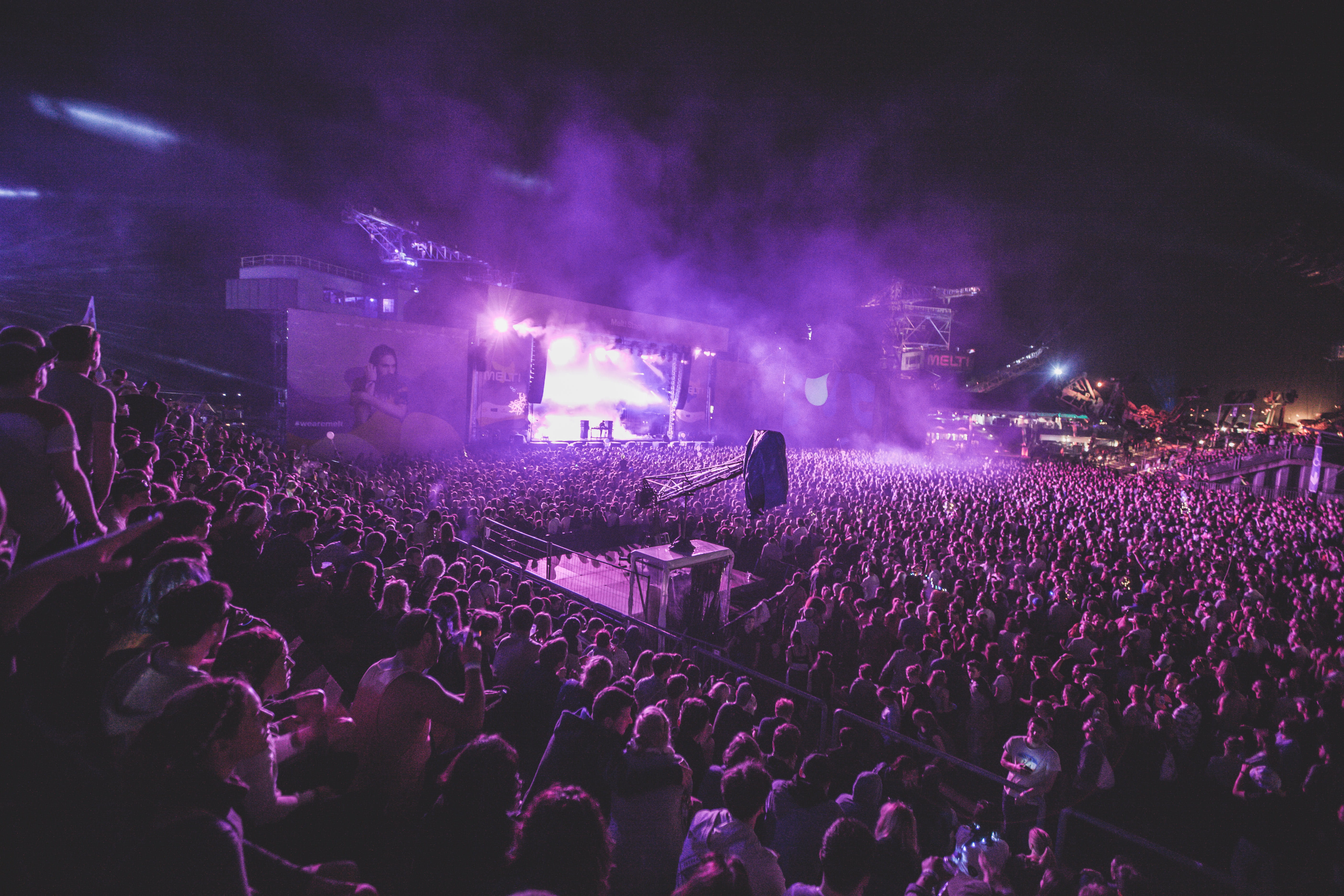music, attending, music Festival, 5K, night time, gathering, stage - Performance Space, rock Music, togetherness, lighting equipment, arts culture and entertainment, HD Wallpaper