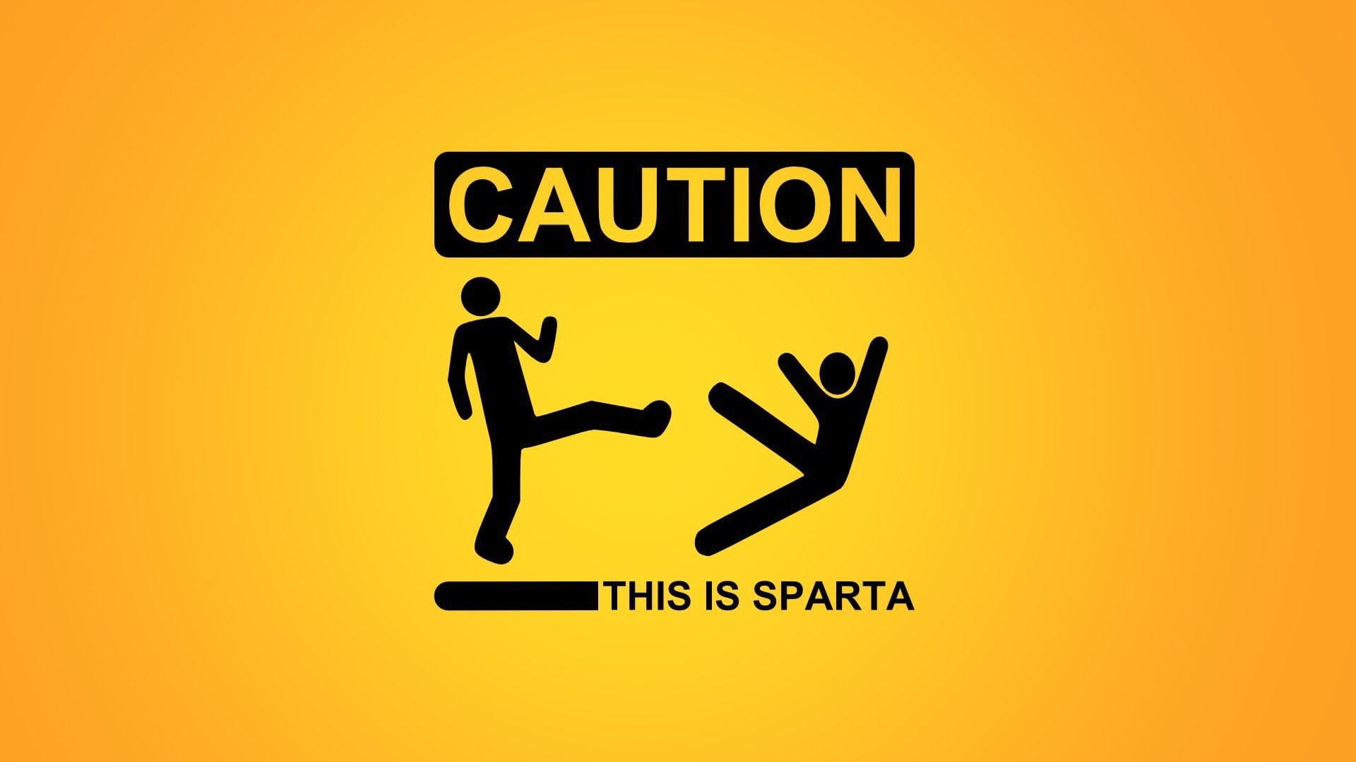 hd, 1080P, sparta, caution, HD Wallpaper