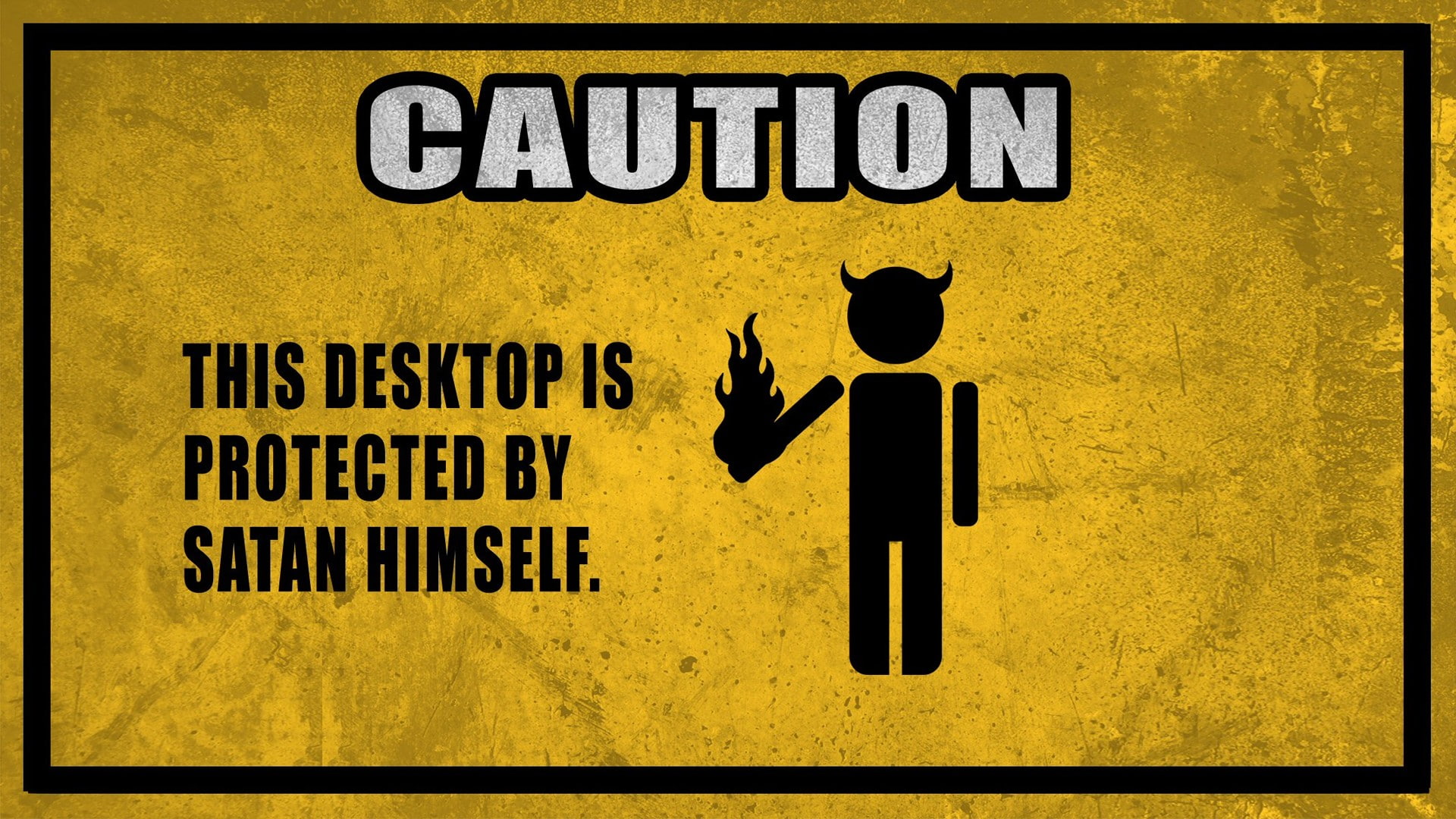 yellow background, graphic design, 1080P, humor, grunge, caution, simple, yellow, typography, warning signs, sarcasm, HD Wallpaper