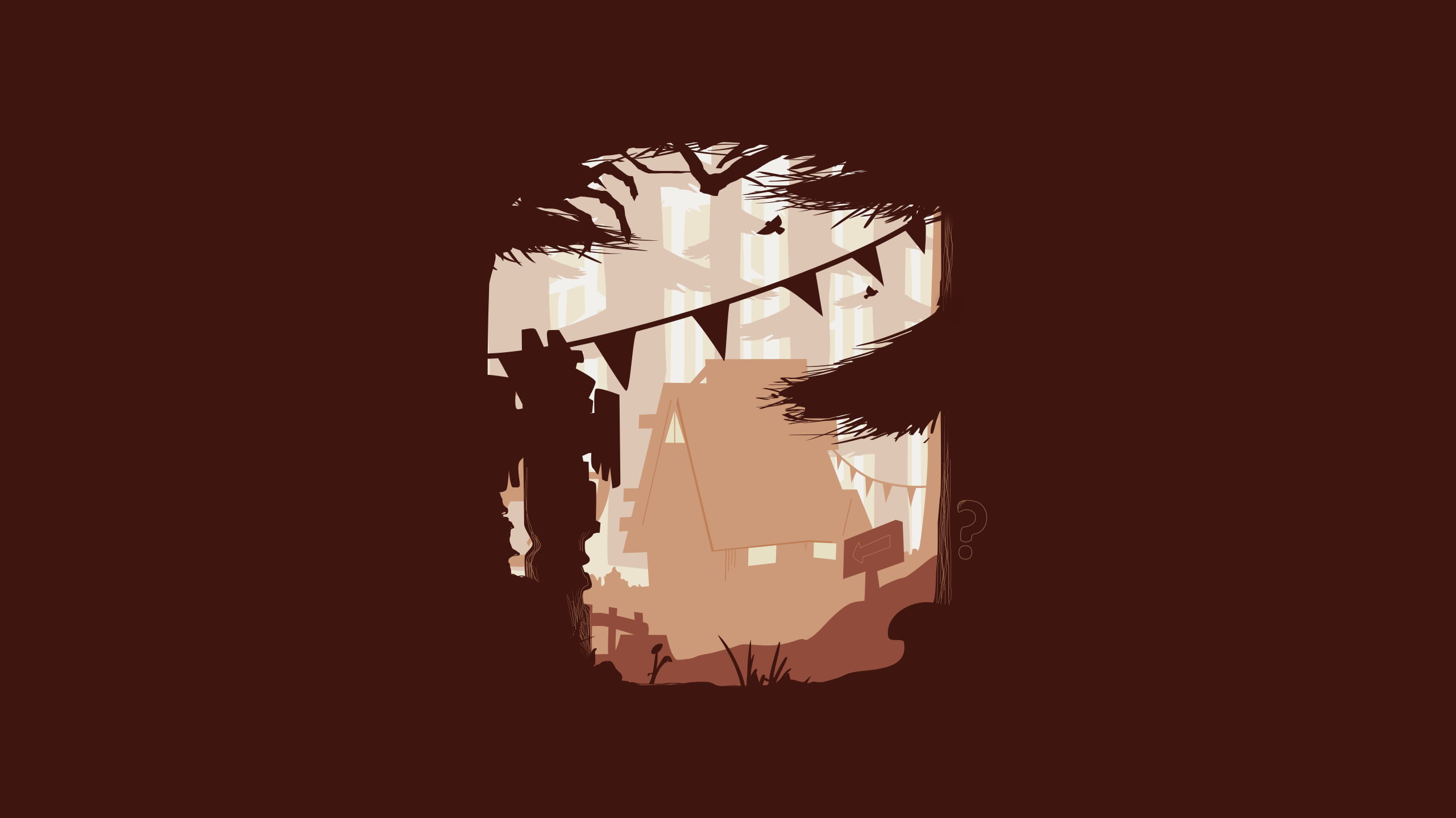 Disney, simple, vector, Gravity Falls, cartoon, Gravity, minimalism, 2K, HD Wallpaper