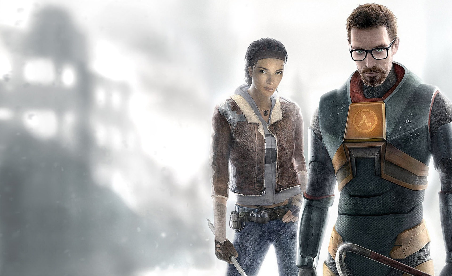 half-life, women, smiling, two people, game, video game, front view, city, young men, 1080P, couple - relationship, men, young women, half, HD Wallpaper