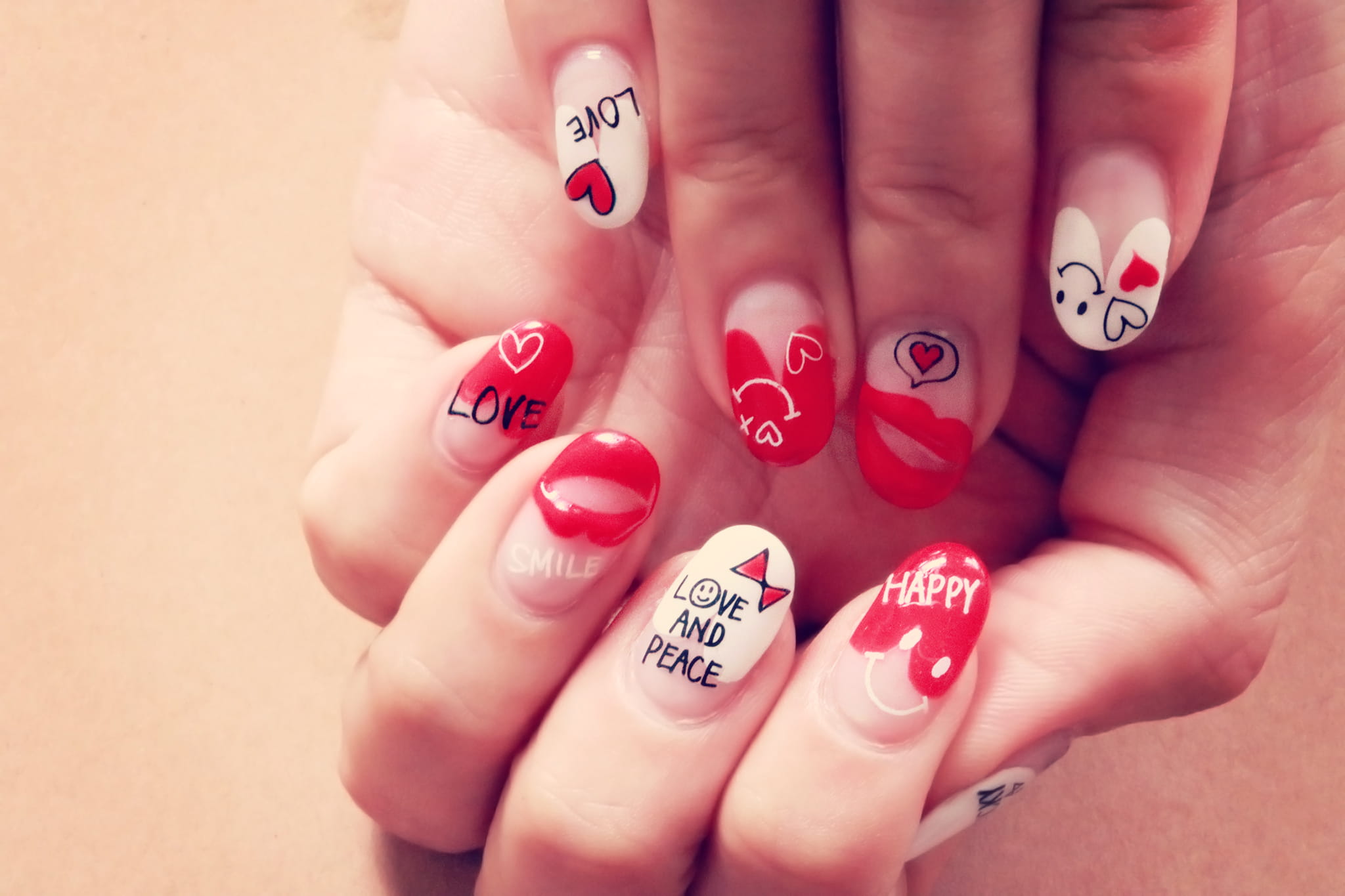 text, nail polish, manicure, nail art, women, close-up, red, human Hand, one person, nail, adult, people, white, western script, art, creativity, human finger, HD Wallpaper
