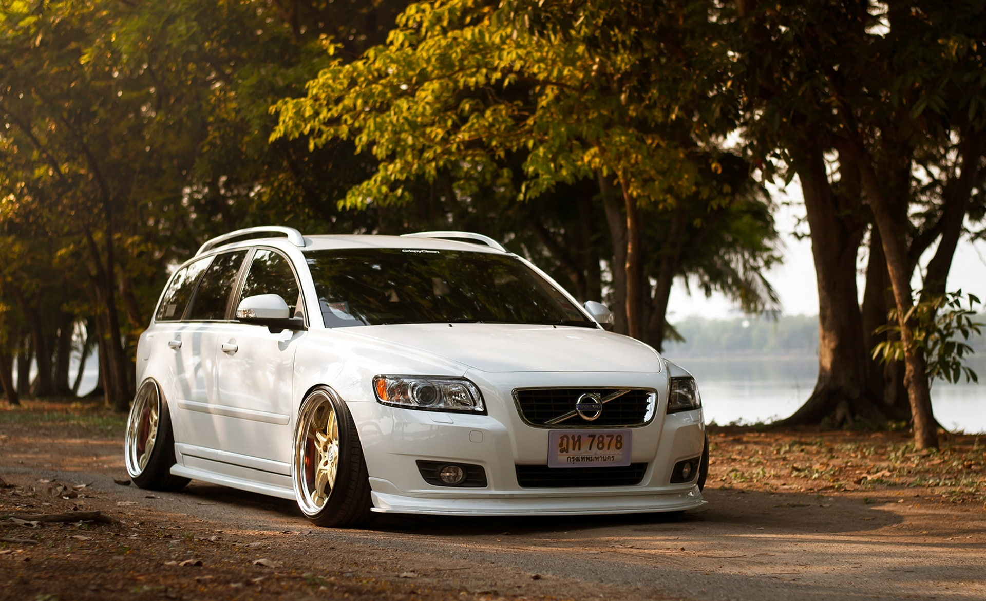Car, Tuning, Stance, White, Machine, Volvo, V50, 1080P, Slammed, F50, HD Wallpaper