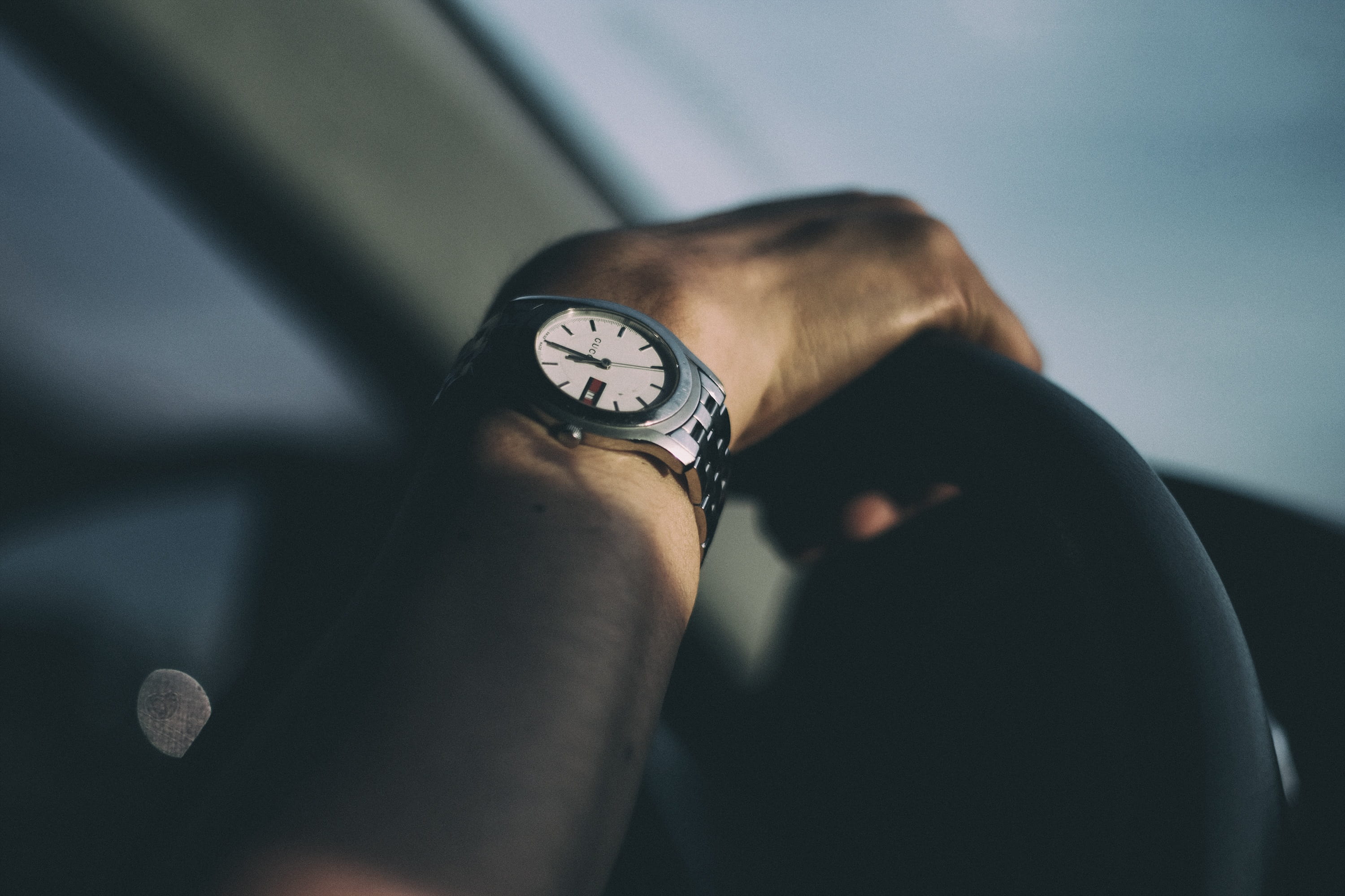 trip, Watch, personal accessory, person, gucci, clock, adults only, holding, traffic, car, checking the time, close-up, wheel, human body part, vehicle, HD Wallpaper