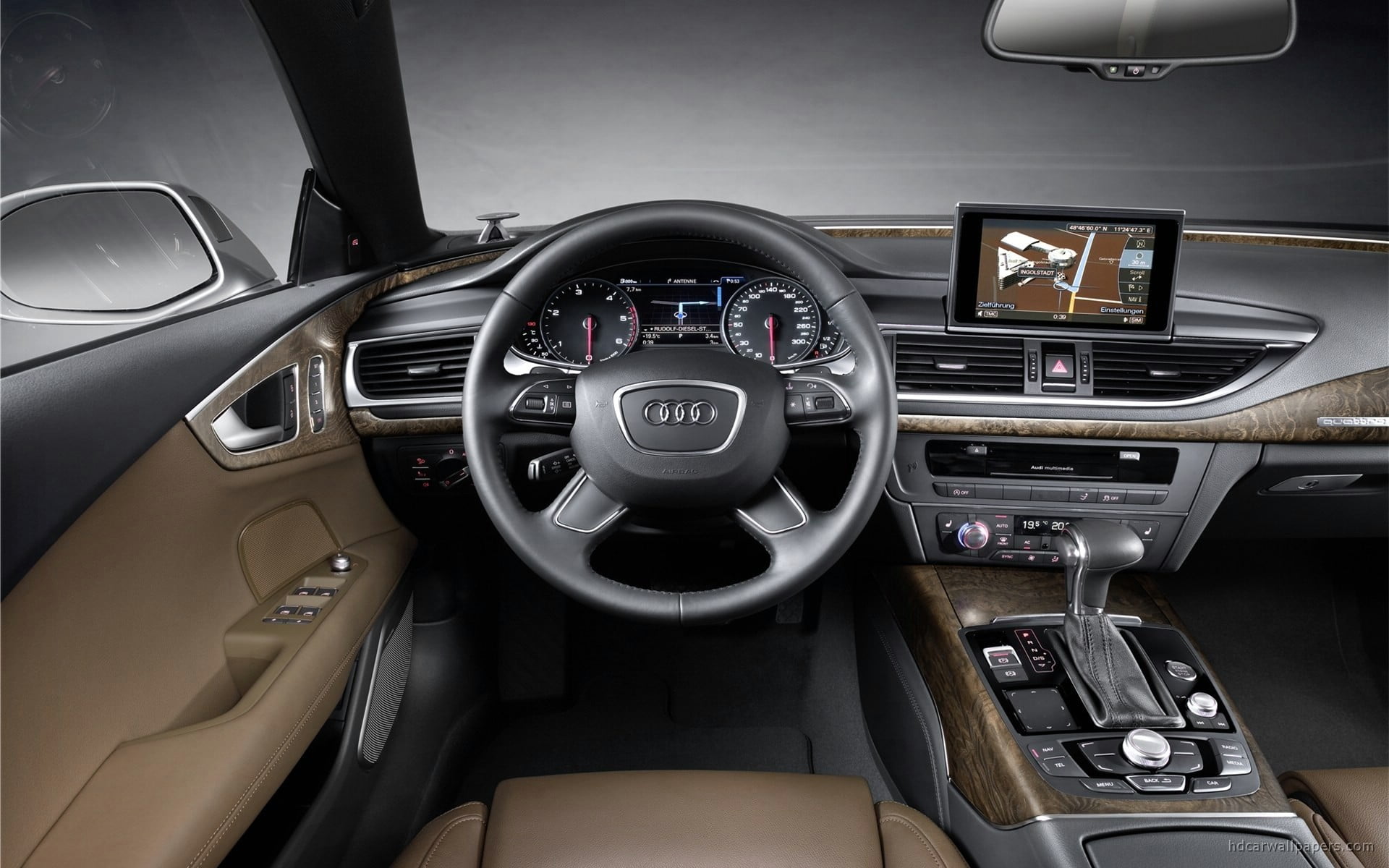 dashboard, black, speedometer, motor vehicle, interior, control panel, steering wheel, luxury, indoors, 1080P, modern, car, leather, wealth, mode of transportation, HD Wallpaper