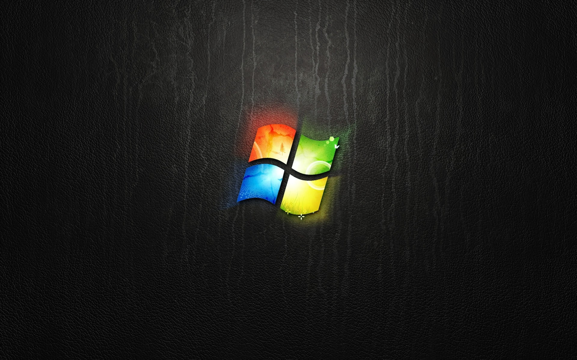 Computers, dark, leather, art, technology, 1080P, logos, x, windows, glow, hd, microsoft, HD Wallpaper