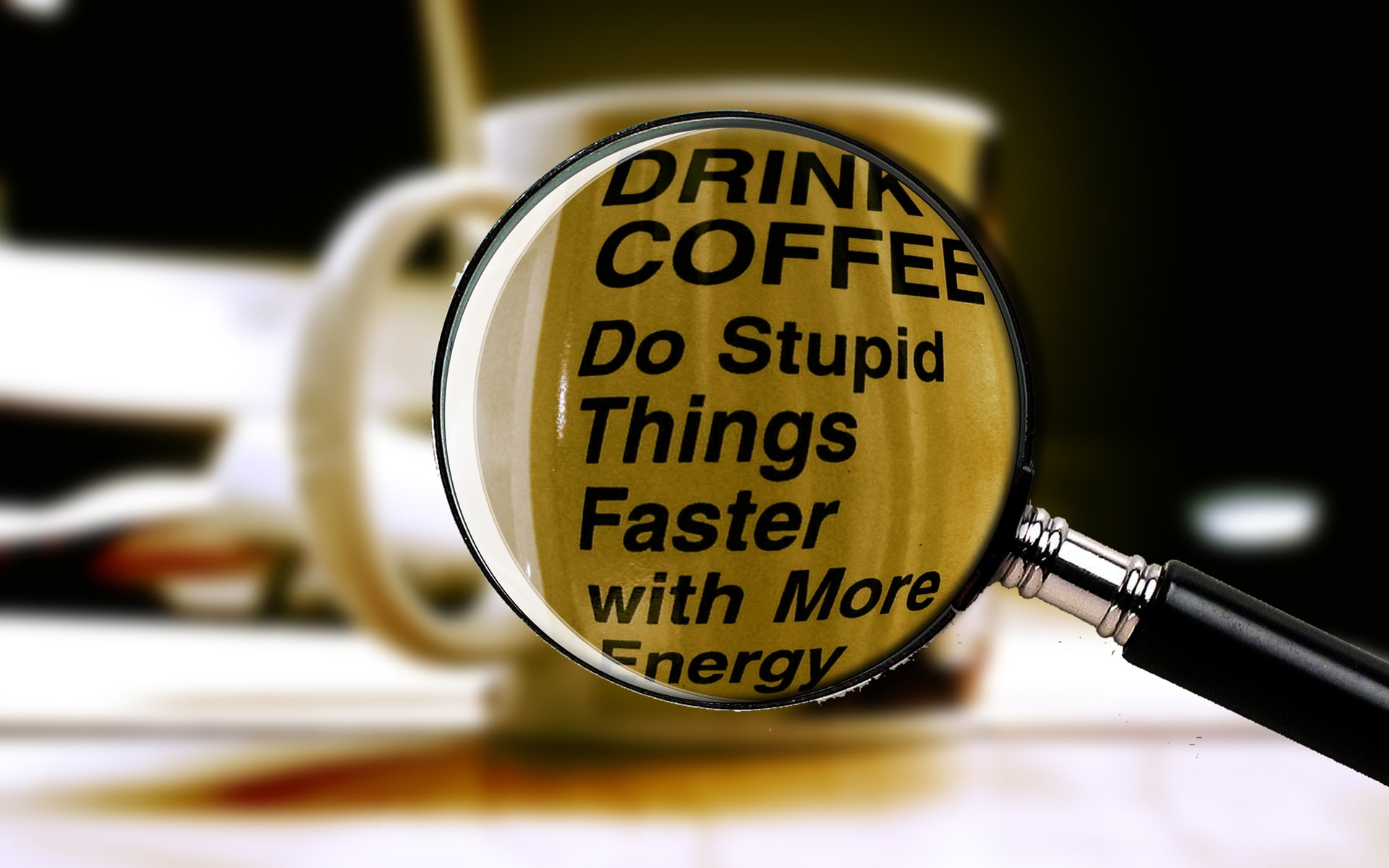 Stupid, art, hd, coffee, entertainment, funny, drink, cups, 1080P, energy, x, HD Wallpaper