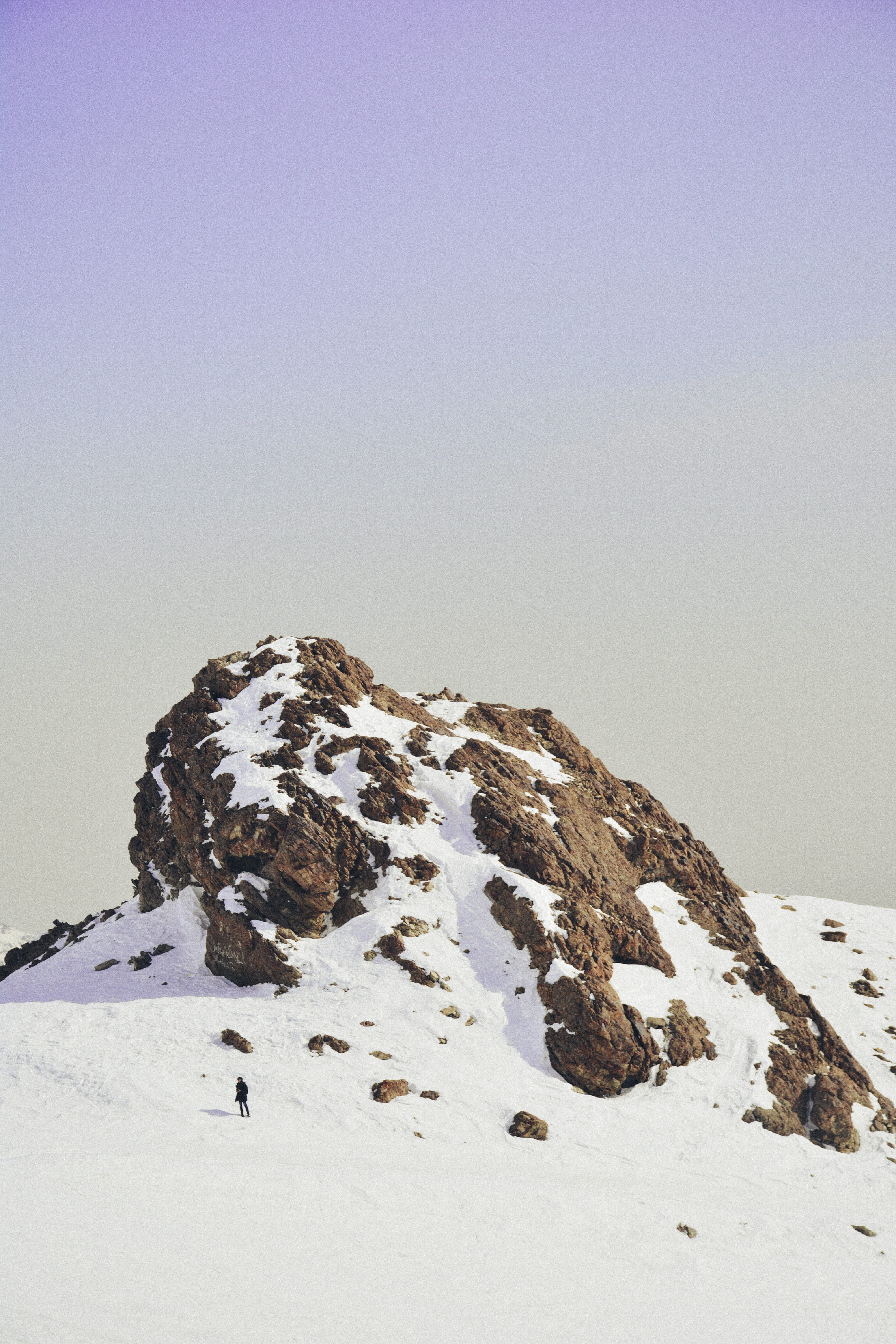 outdoors, scenics - nature, snowcapped mountain, covered, mountain, mountain peak, person, hd backgrounds, cliff, landscape, hd, backgrounds, Phone HD Wallpaper