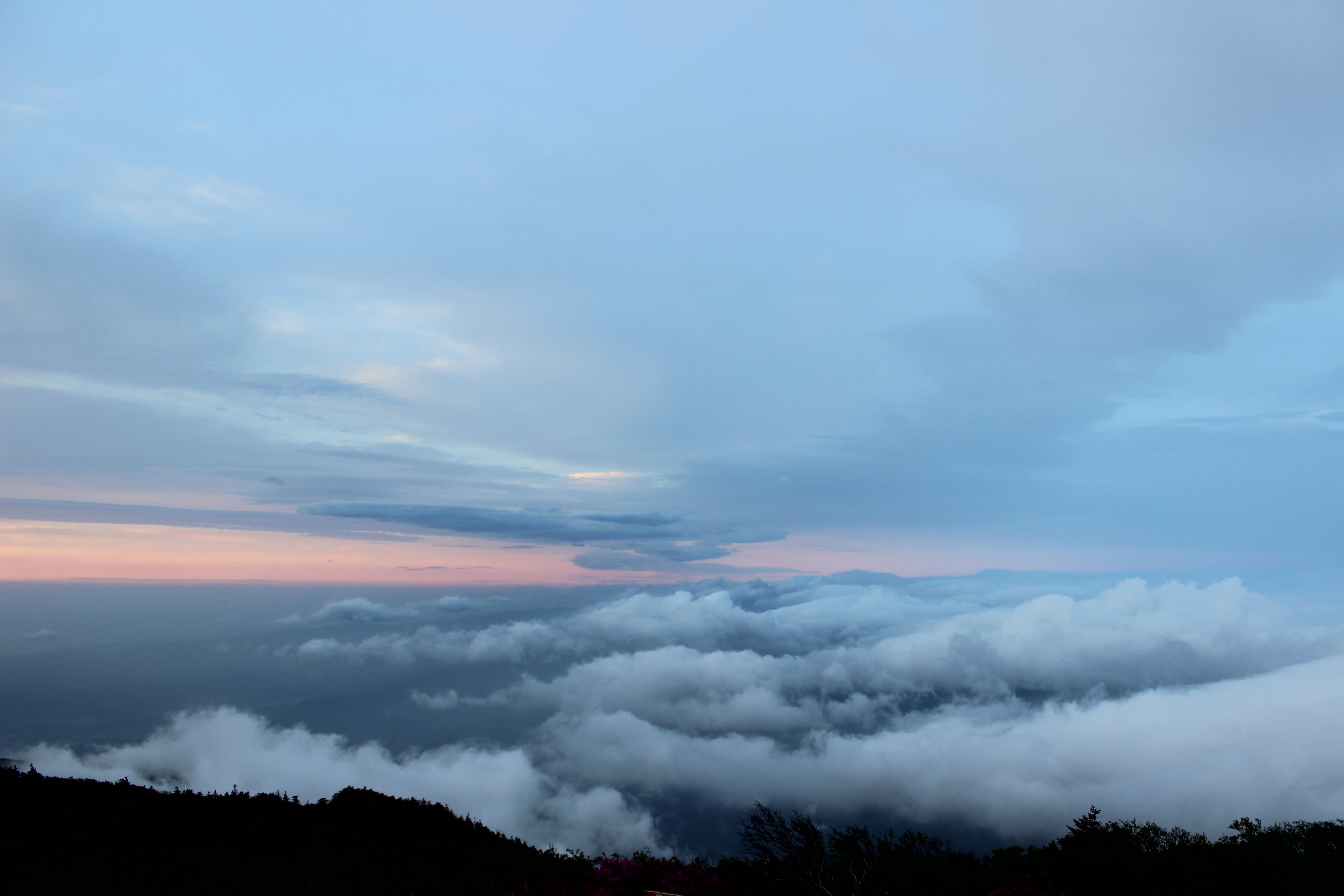 no people, cloud - sky, daecheong bong, tree, tranquility, tranquil scene, environment, sky, outdoors, dramatic sky, cloudscape, non-urban scene, sunrise, HD Wallpaper
