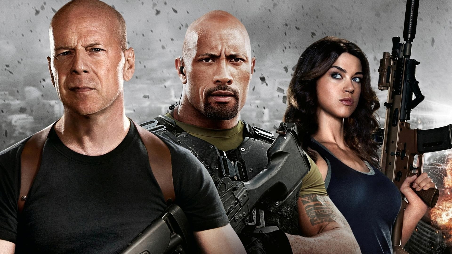 willis, hd, art, The Rock, x, actors, 1080P, rock, johnson, dwayne, people, g, movies, bruce, joe, HD Wallpaper