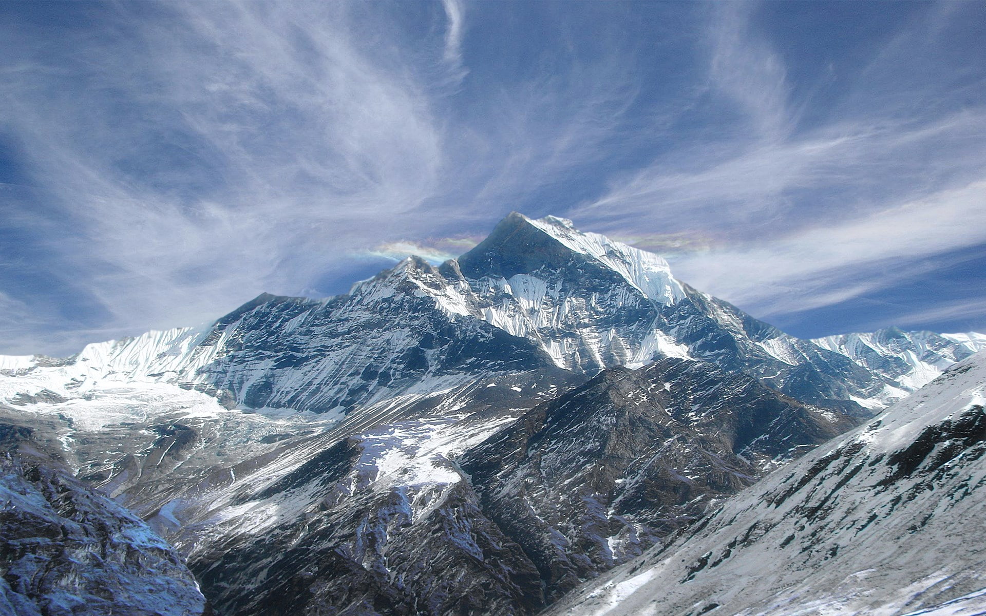 nature, sky, mountain range, snowcapped mountain, scenics - nature, beauty in nature, outdoors, winter, mountain peak, environment, day, 1080P, mountain, HD Wallpaper