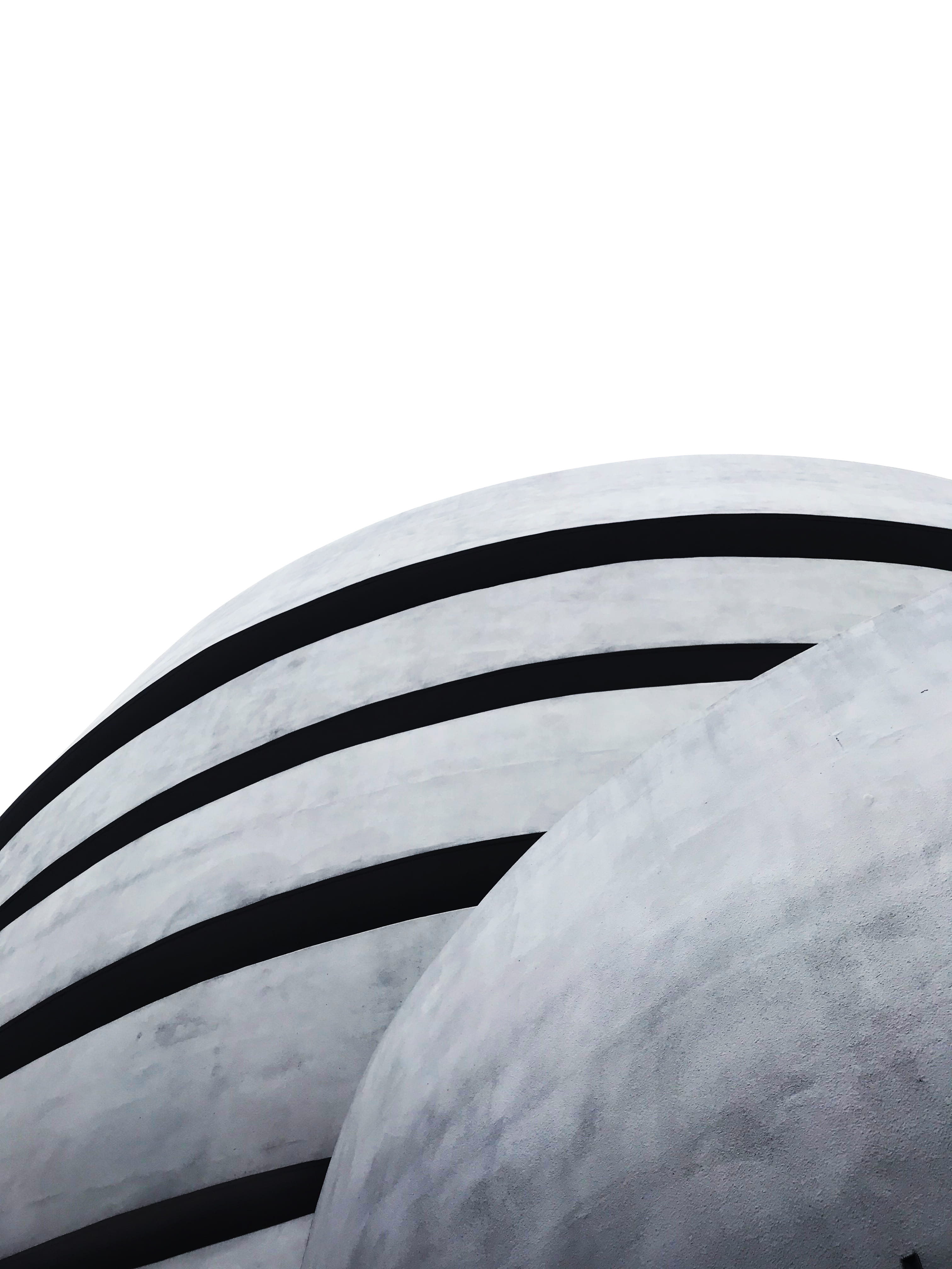 tower, sky, guggenheim, 4K, shape, black and white, building Exterior, art, nyc, blue, modern, curved roof, curve, architecture, concrete, museum, urban Scene, Phone HD Wallpaper