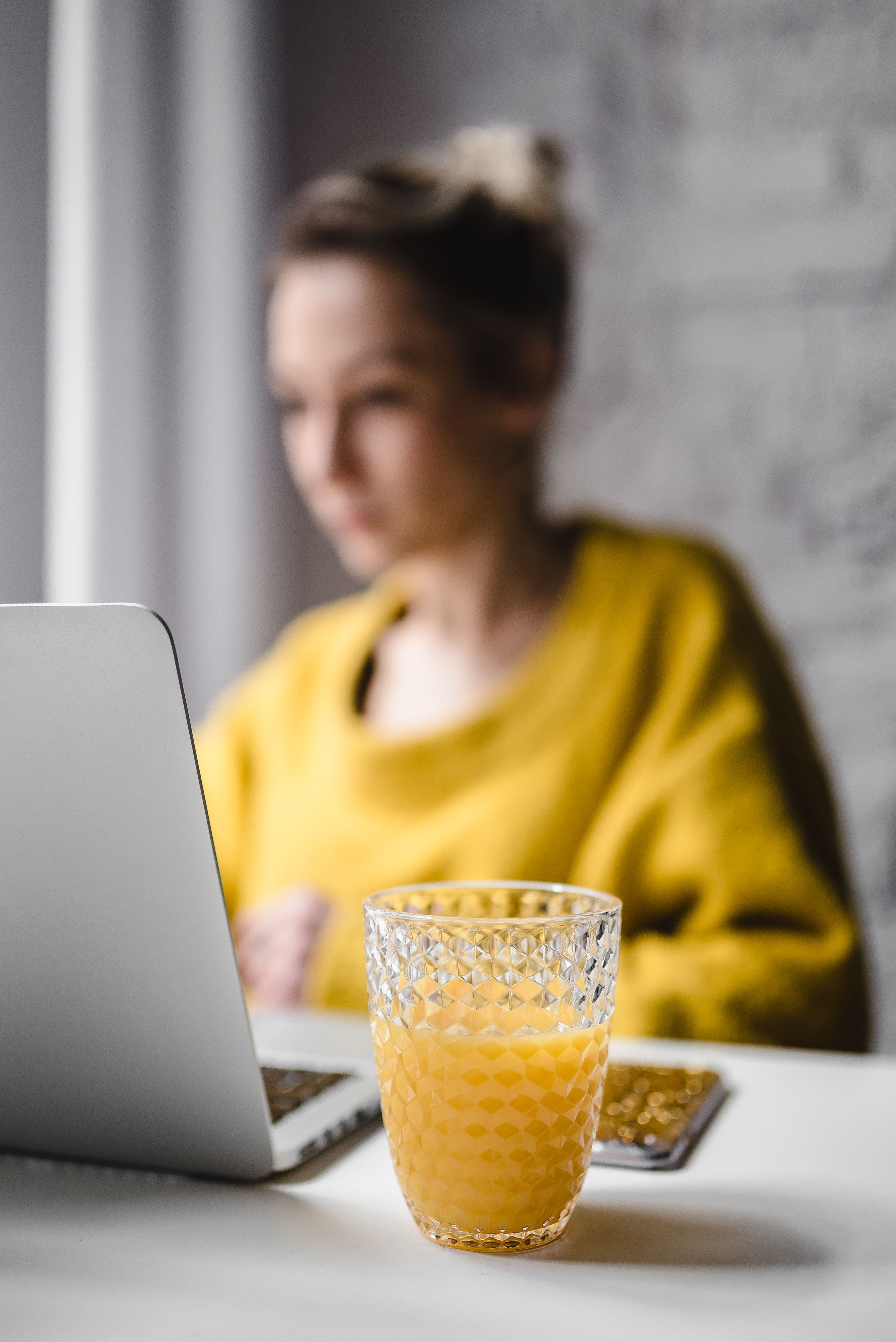 technology, scandinavian, women, computer, communication, home office, wireless Technology, caucasian Ethnicity, one Person, using laptop, busy, macbook, Phone HD Wallpaper
