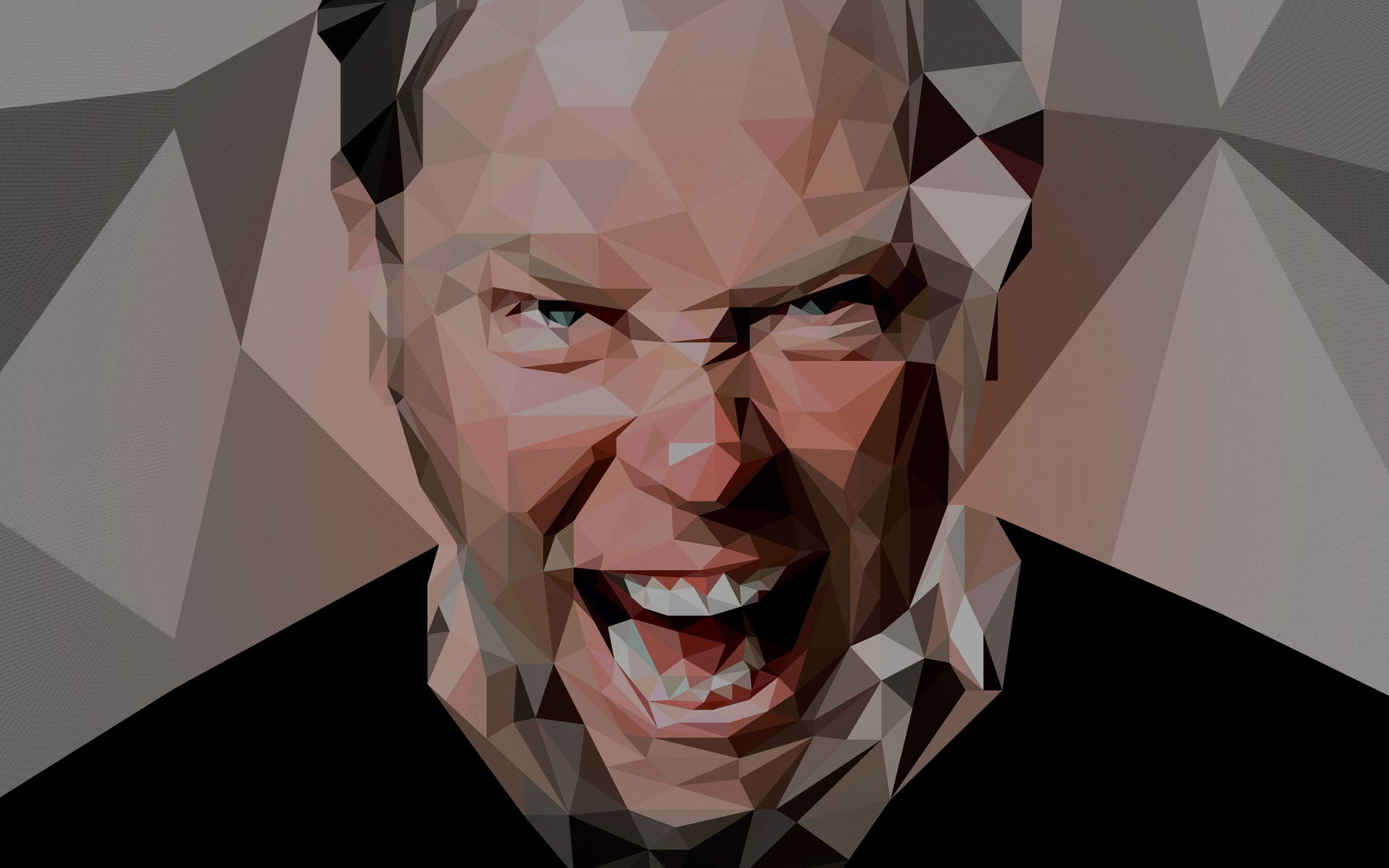 creativity, front view, craft, design, geometric shape, pattern, multi colored, indoors, hetfield, metallica, paper, music, 4K, bw, white color, one person, HD Wallpaper