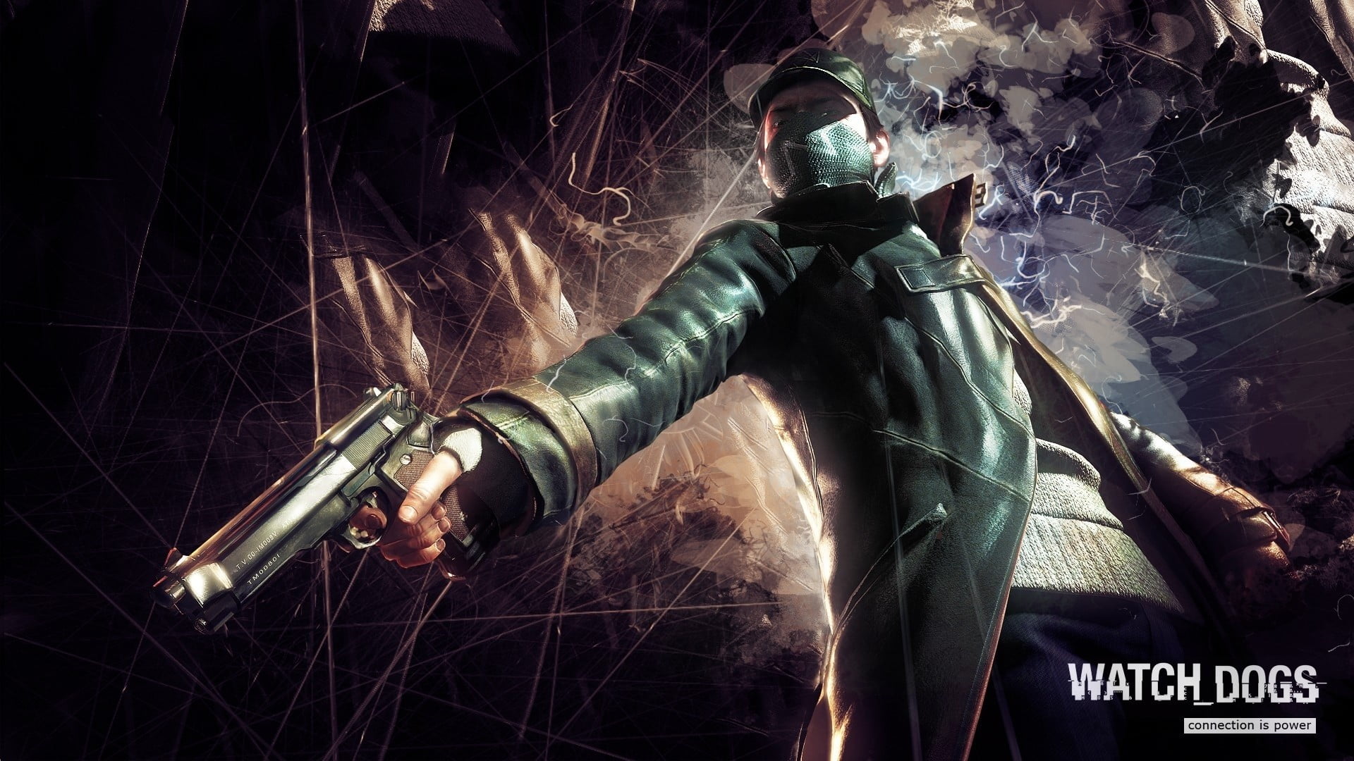 hairstyle, one person, Watch_Dogs, sign, communication, weapon, gun, human representation, cover, rifle, men, safety, game, dogs, 1080P, watch, security, HD Wallpaper